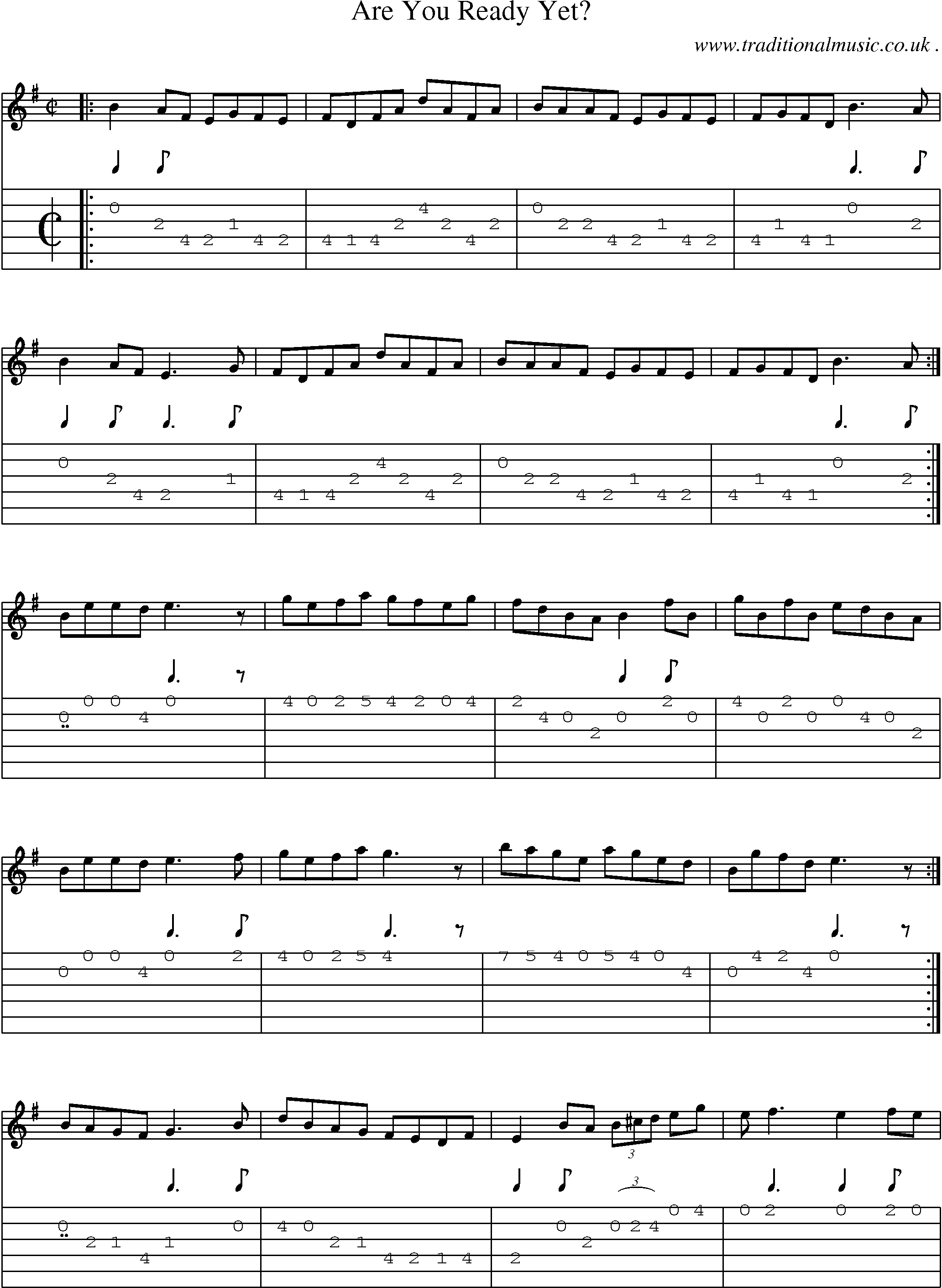 Sheet-Music and Guitar Tabs for Are You Ready Yet