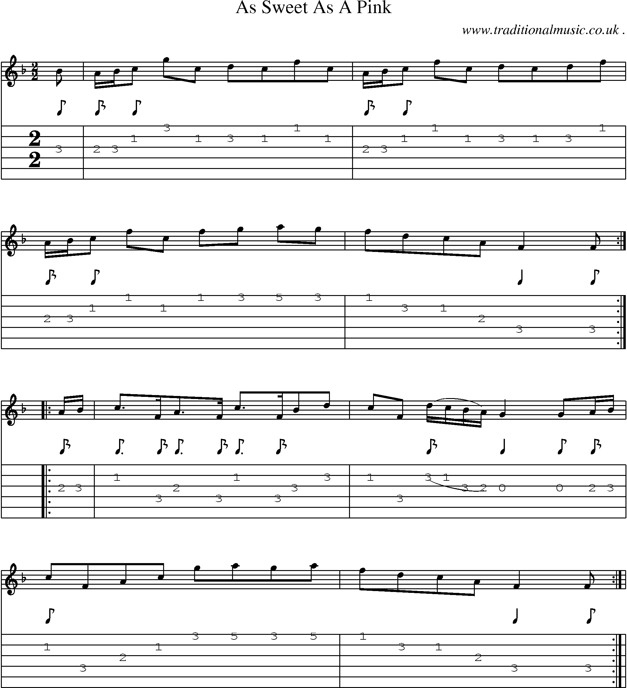 Sheet-Music and Guitar Tabs for As Sweet As A Pinkgigg