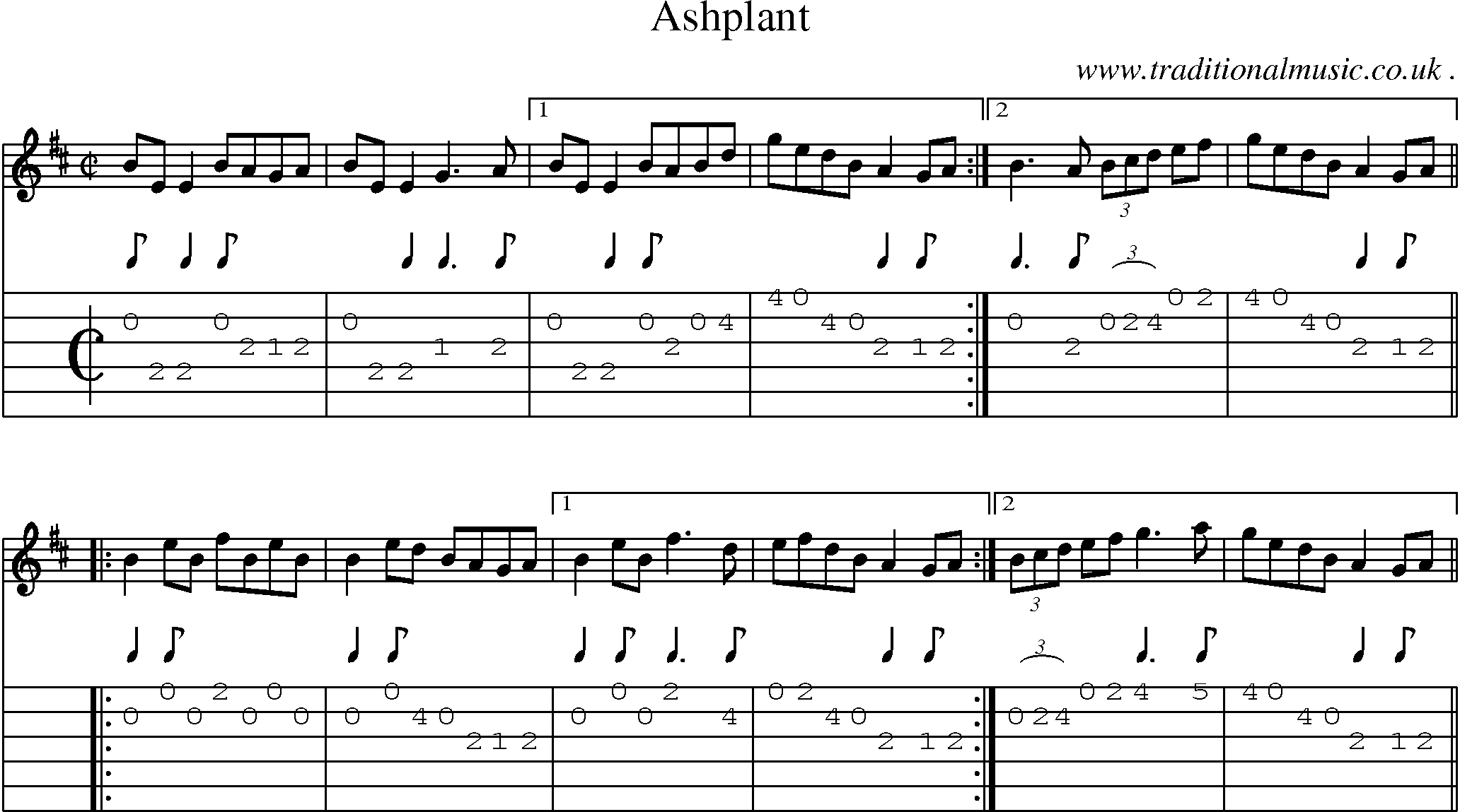 Sheet-Music and Guitar Tabs for Ashplant