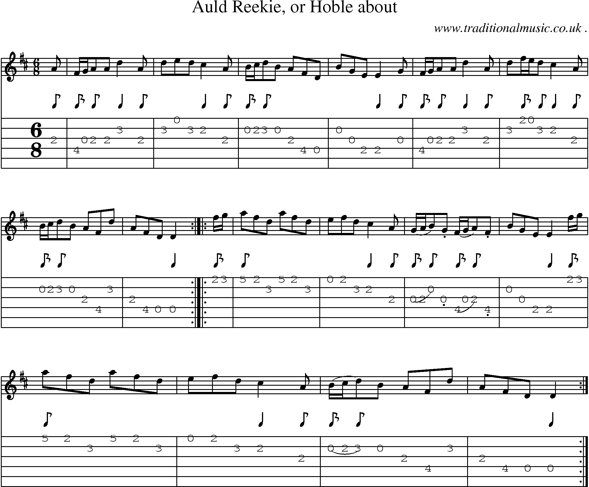 Sheet-Music and Guitar Tabs for Auld Reekie Or Hoble About