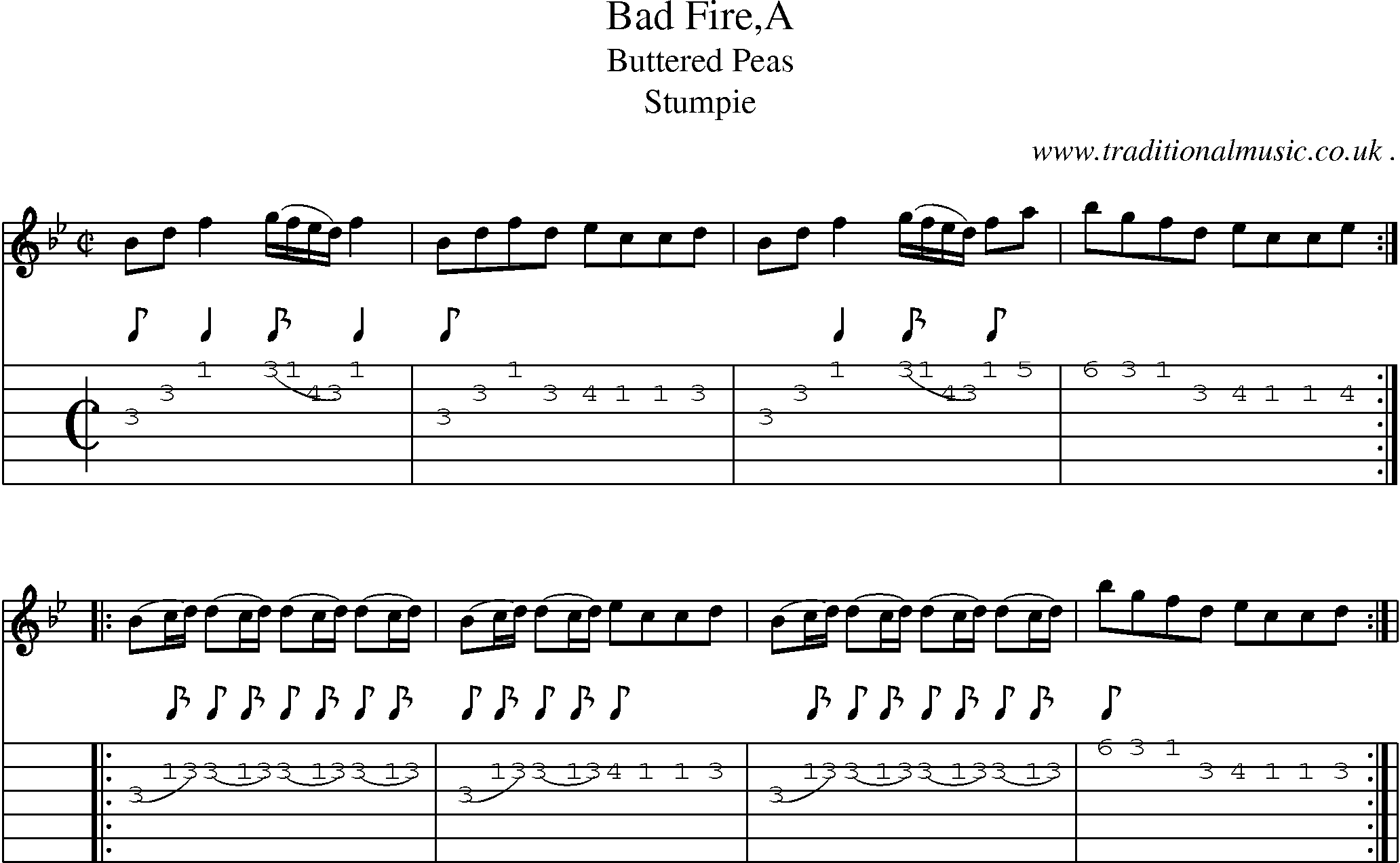 Sheet-Music and Guitar Tabs for Bad Firea