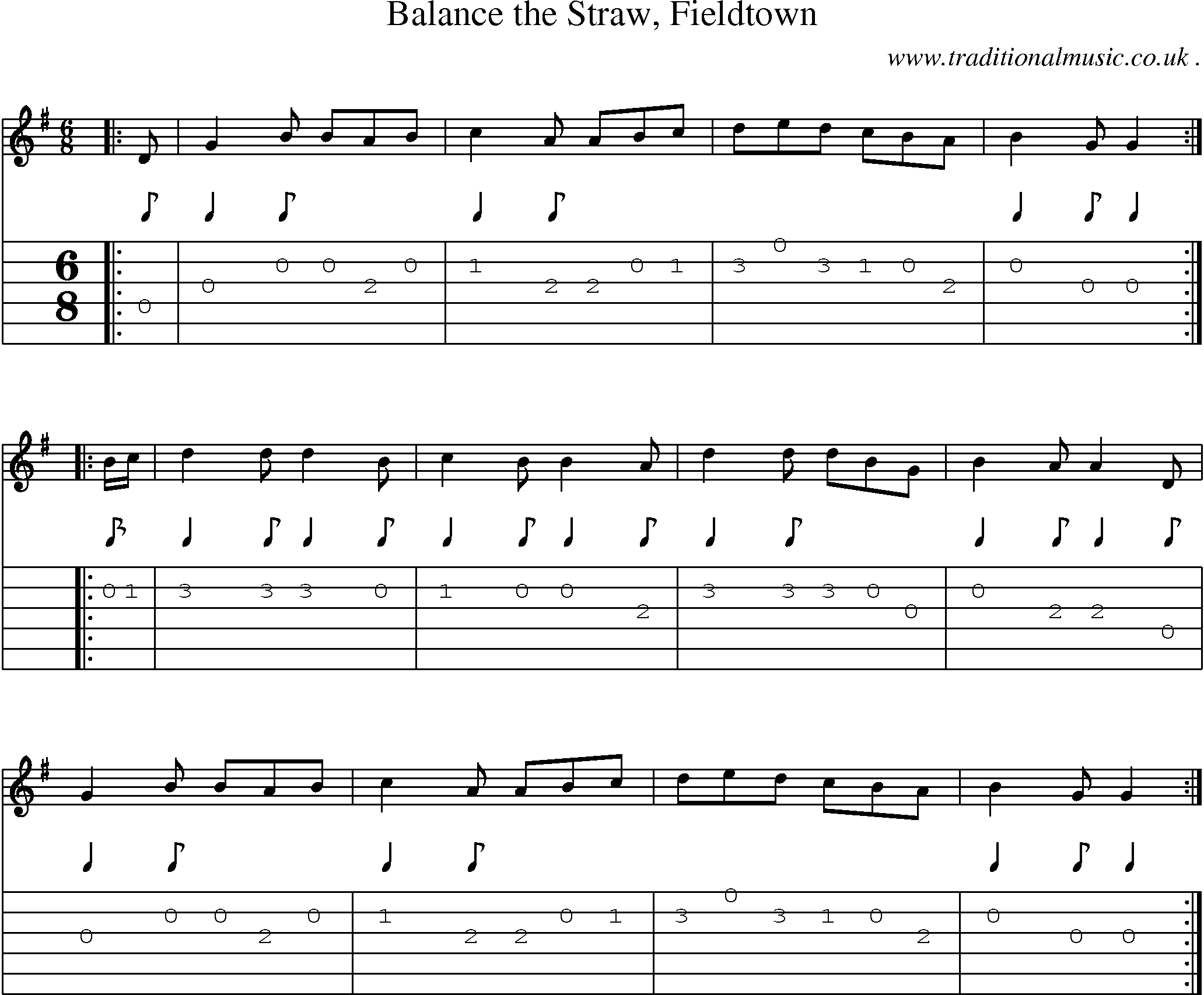 Sheet-Music and Guitar Tabs for Balance The Straw Fieldtown