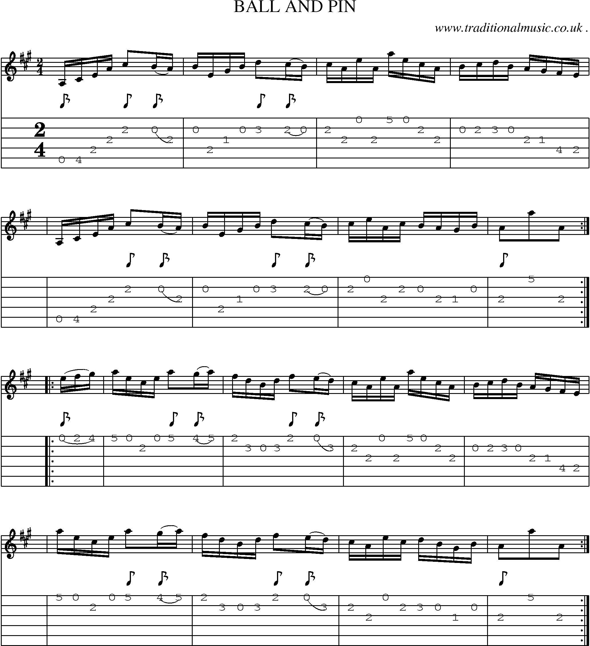 Sheet-Music and Guitar Tabs for Ball And Pin