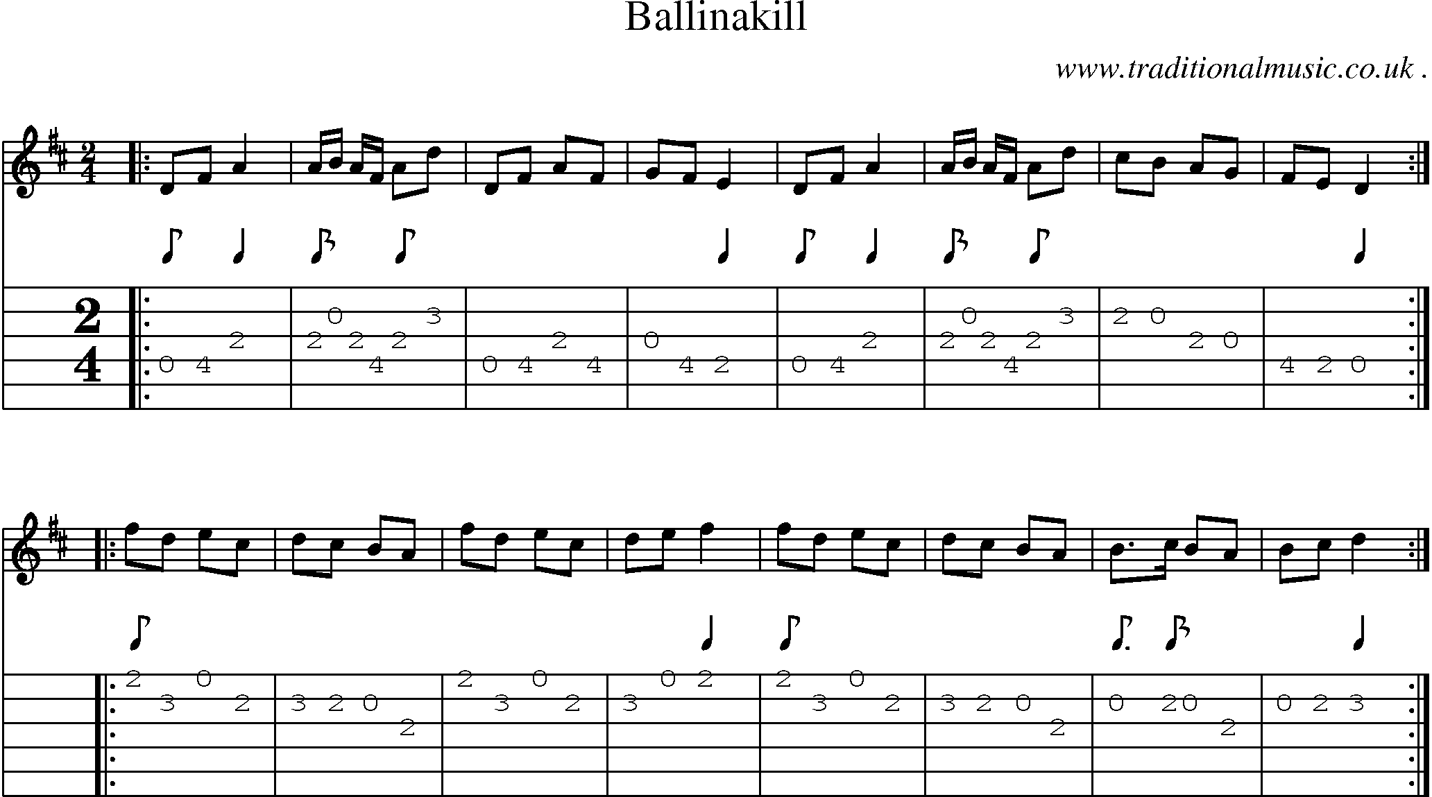 Sheet-Music and Guitar Tabs for Ballinakill