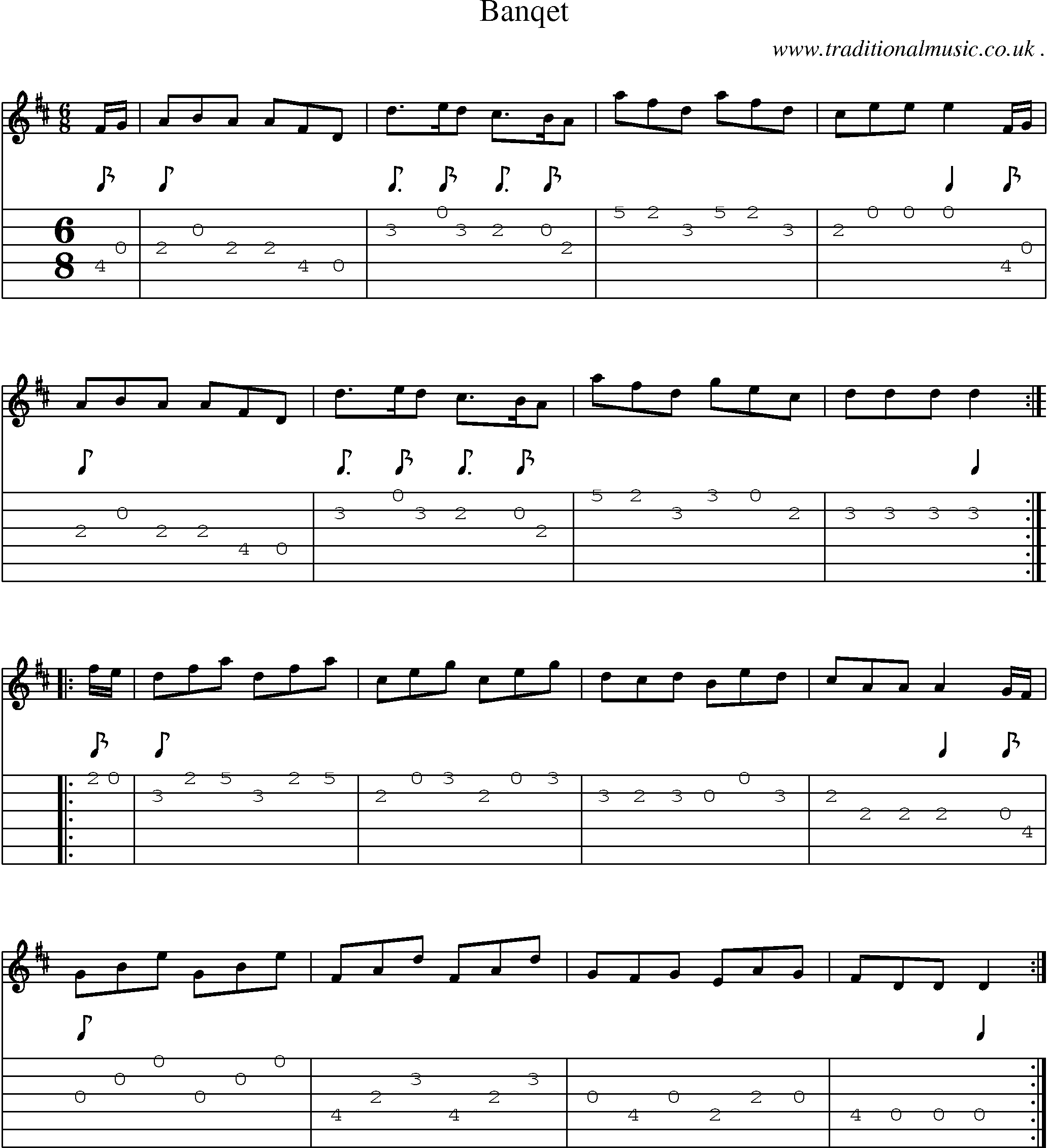 Sheet-Music and Guitar Tabs for Banqet