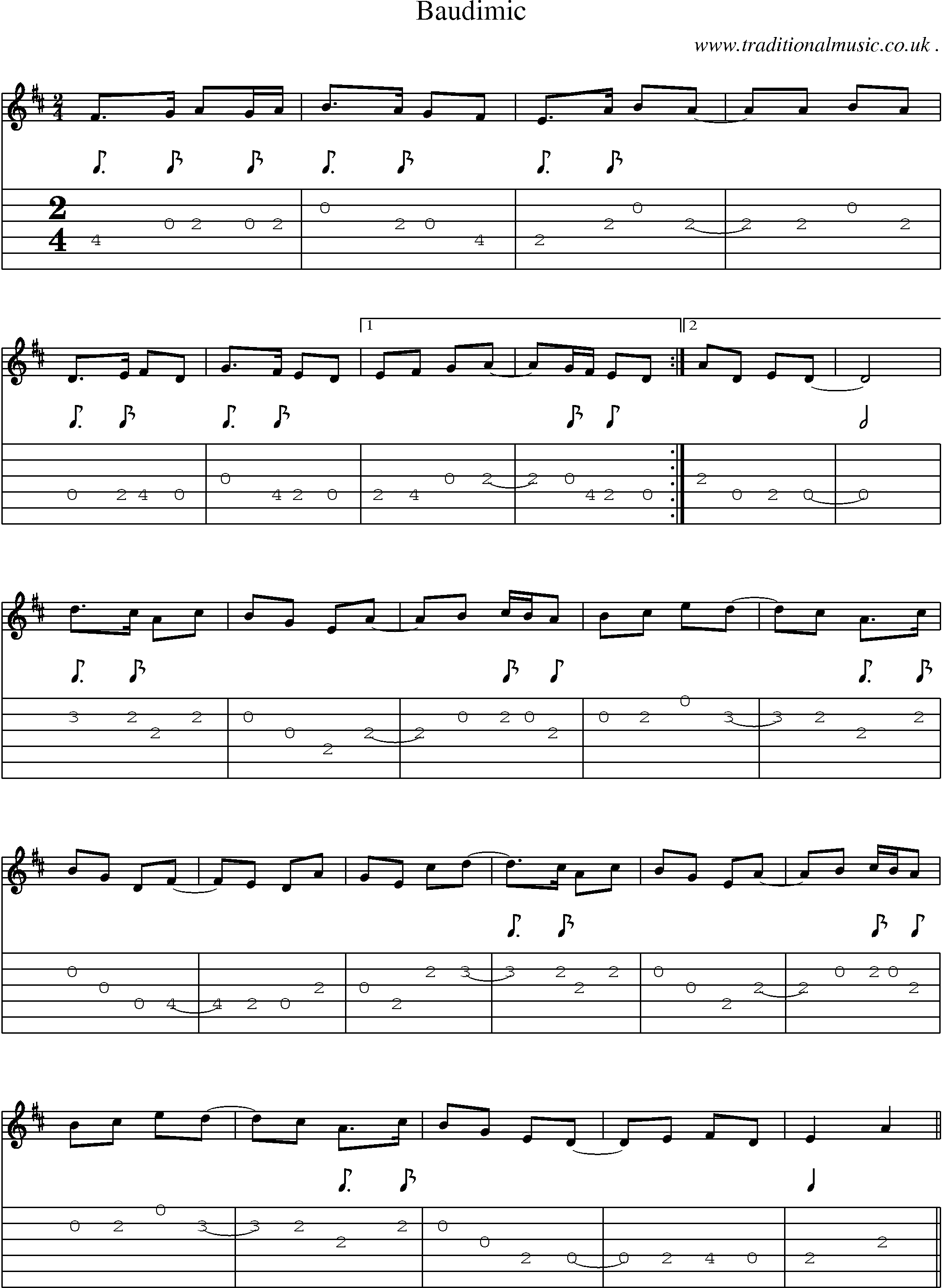 Sheet-Music and Guitar Tabs for Baudimic