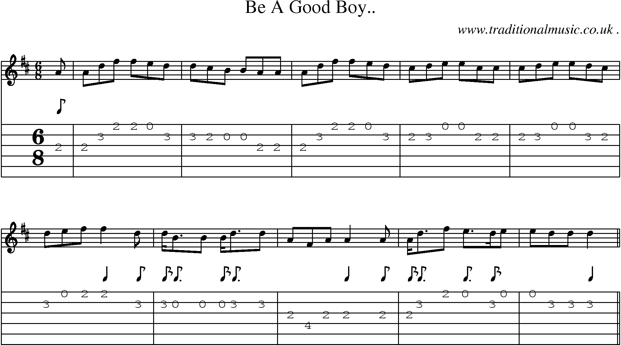 Sheet-Music and Guitar Tabs for Be A Good Boy