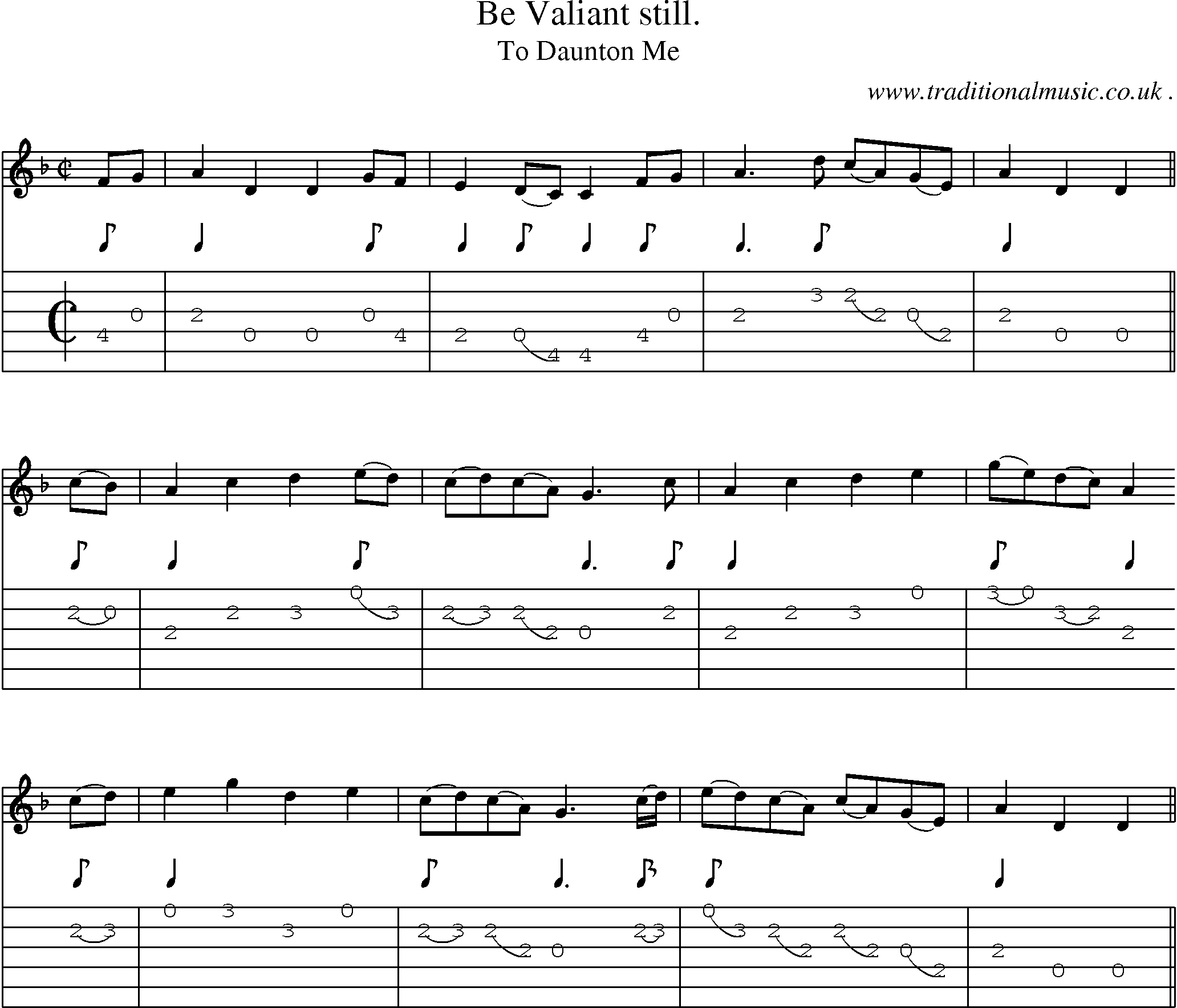 Sheet-Music and Guitar Tabs for Be Valiant Still