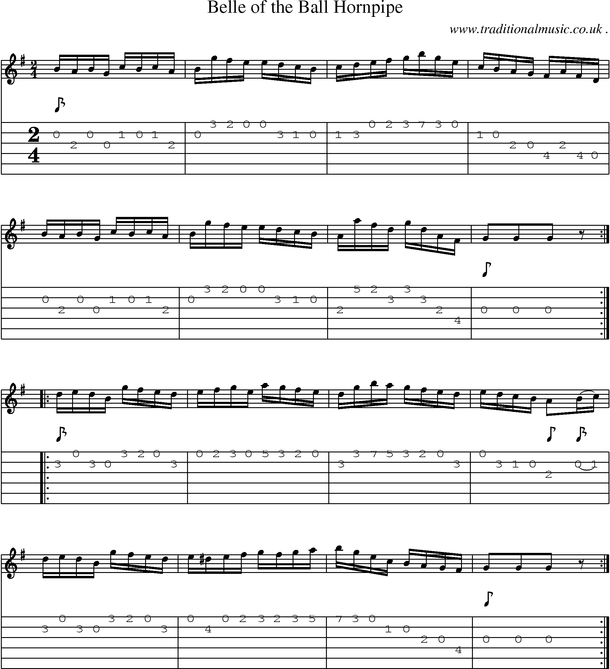 Sheet-Music and Guitar Tabs for Belle Of The Ball Hornpipe