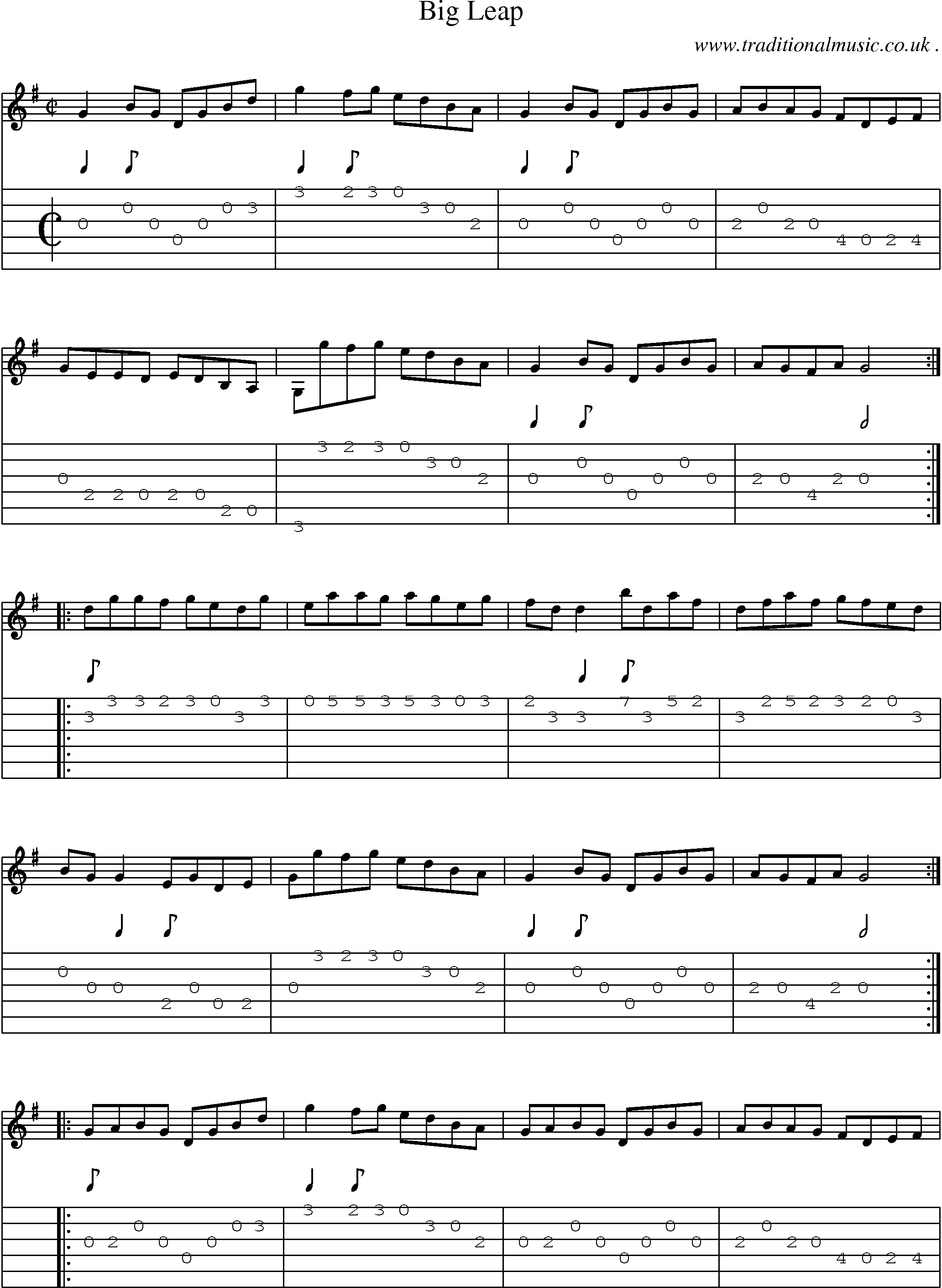 Sheet-Music and Guitar Tabs for Big Leap