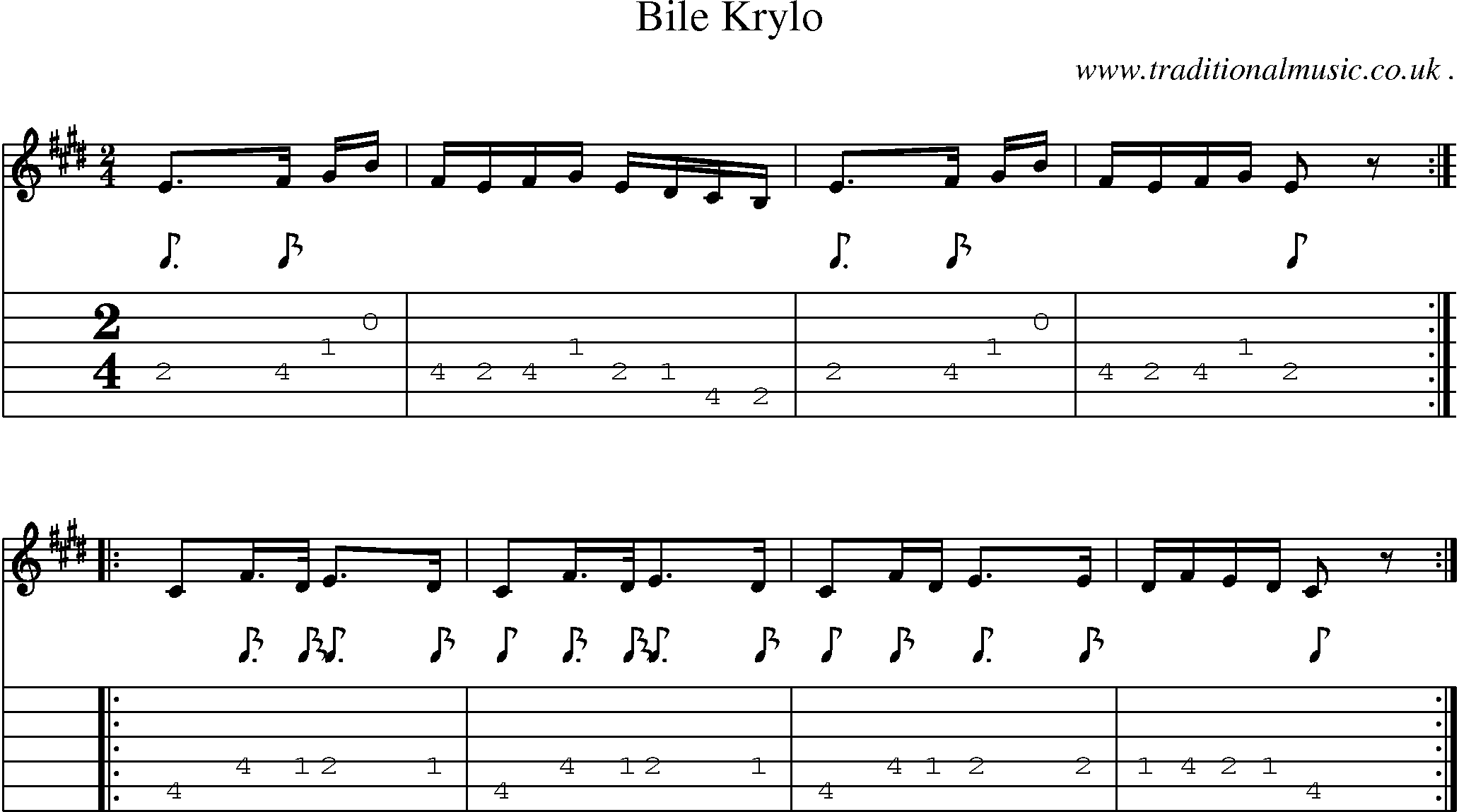 Sheet-Music and Guitar Tabs for Bile Krylo