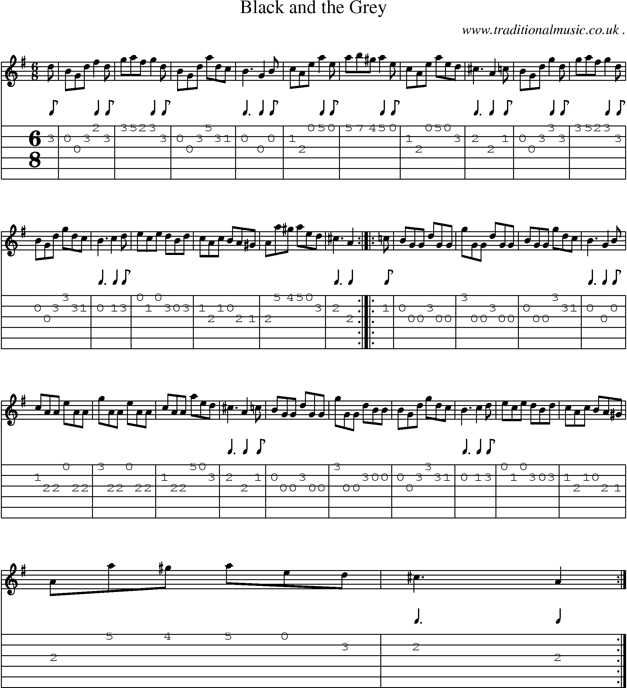 Sheet-Music and Guitar Tabs for Black And The Grey