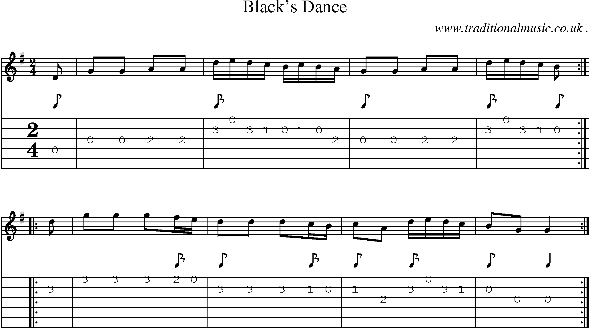 Sheet-Music and Guitar Tabs for Blacks Dance
