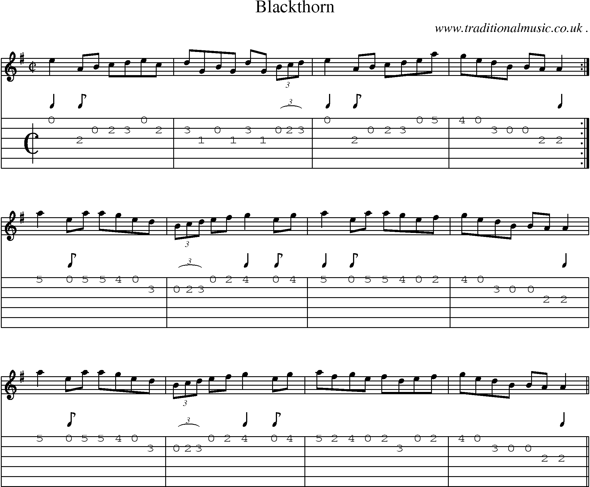 Sheet-Music and Guitar Tabs for Blackthorn