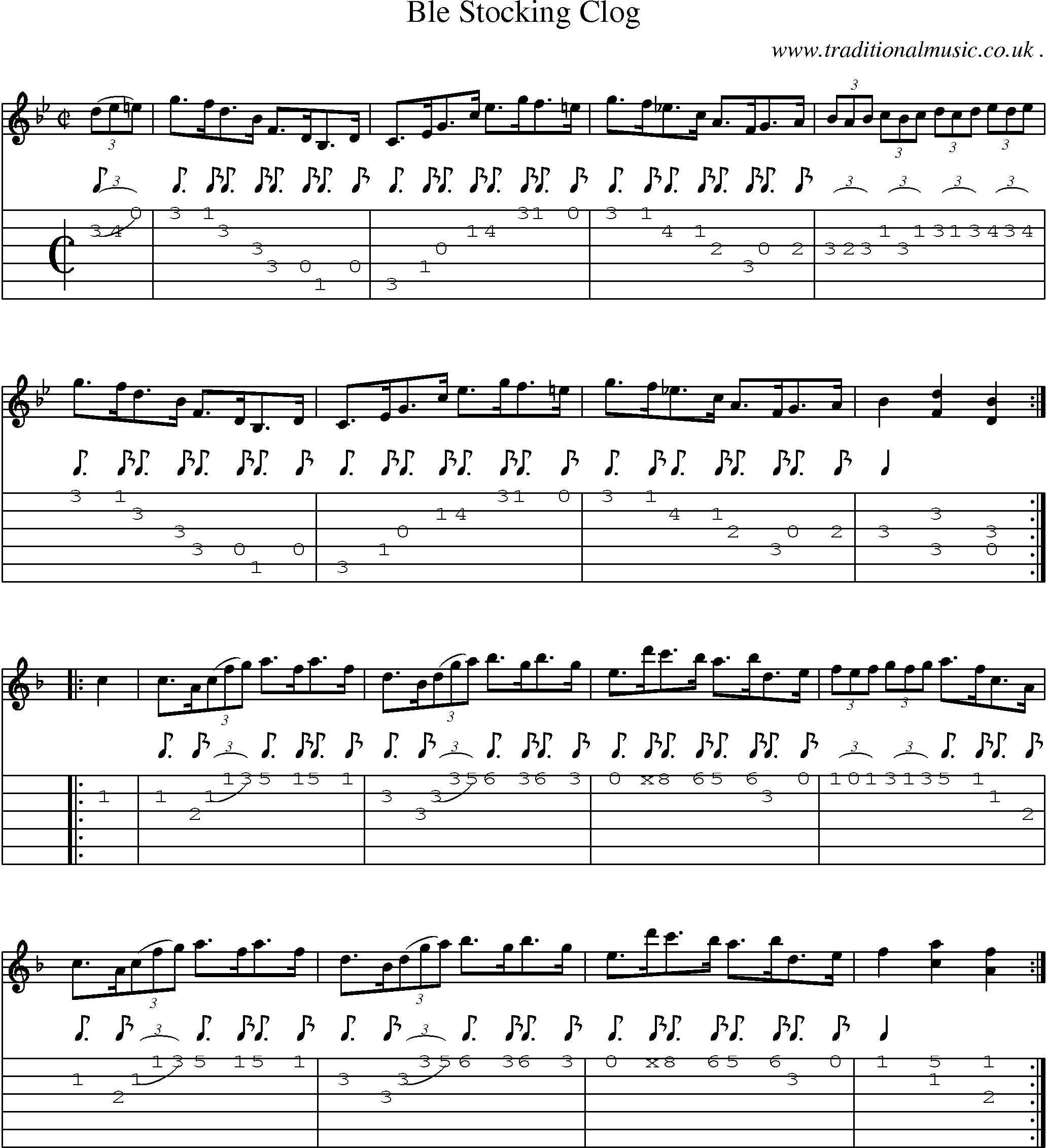 Sheet-Music and Guitar Tabs for Ble Stocking Clog