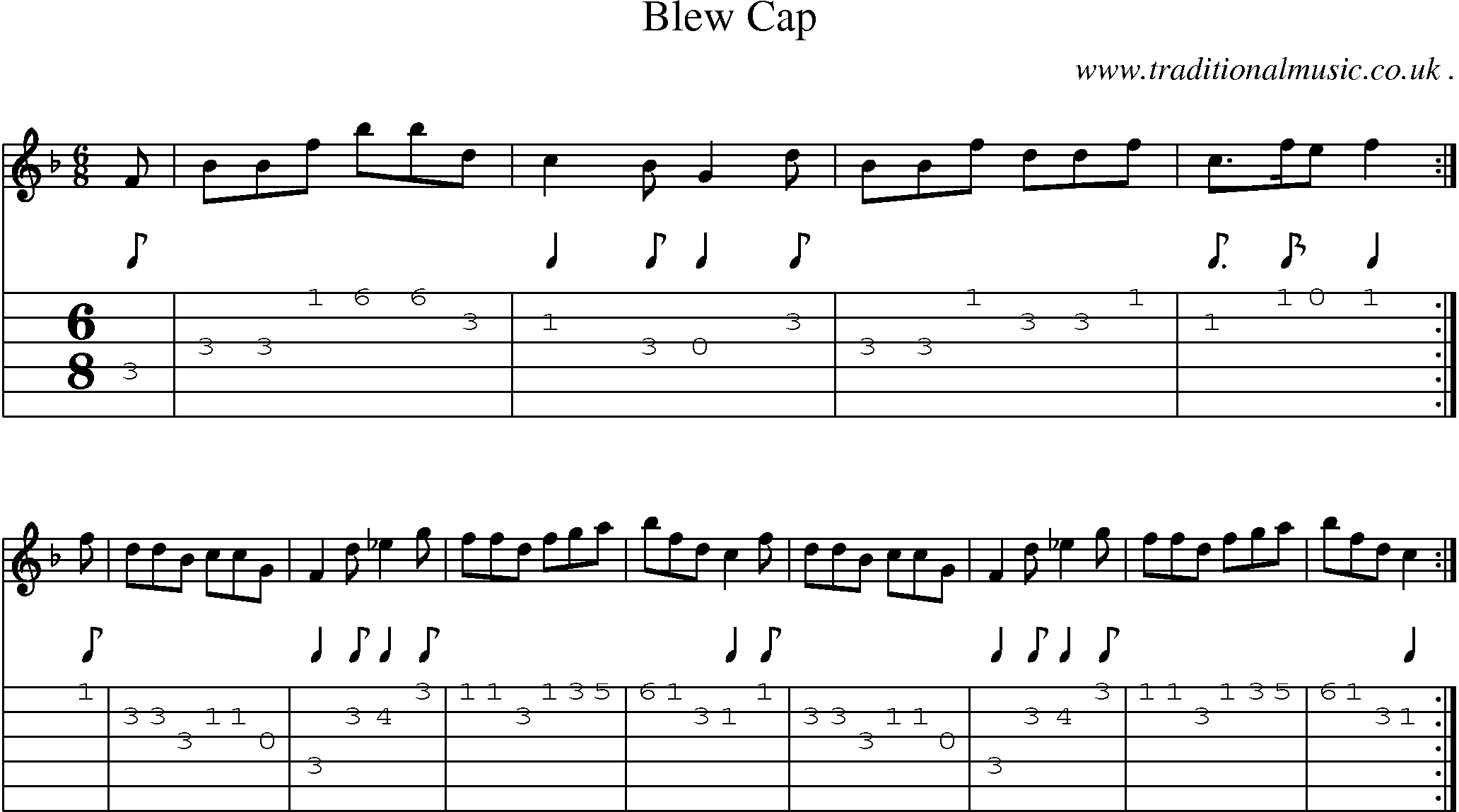 Sheet-Music and Guitar Tabs for Blew Cap