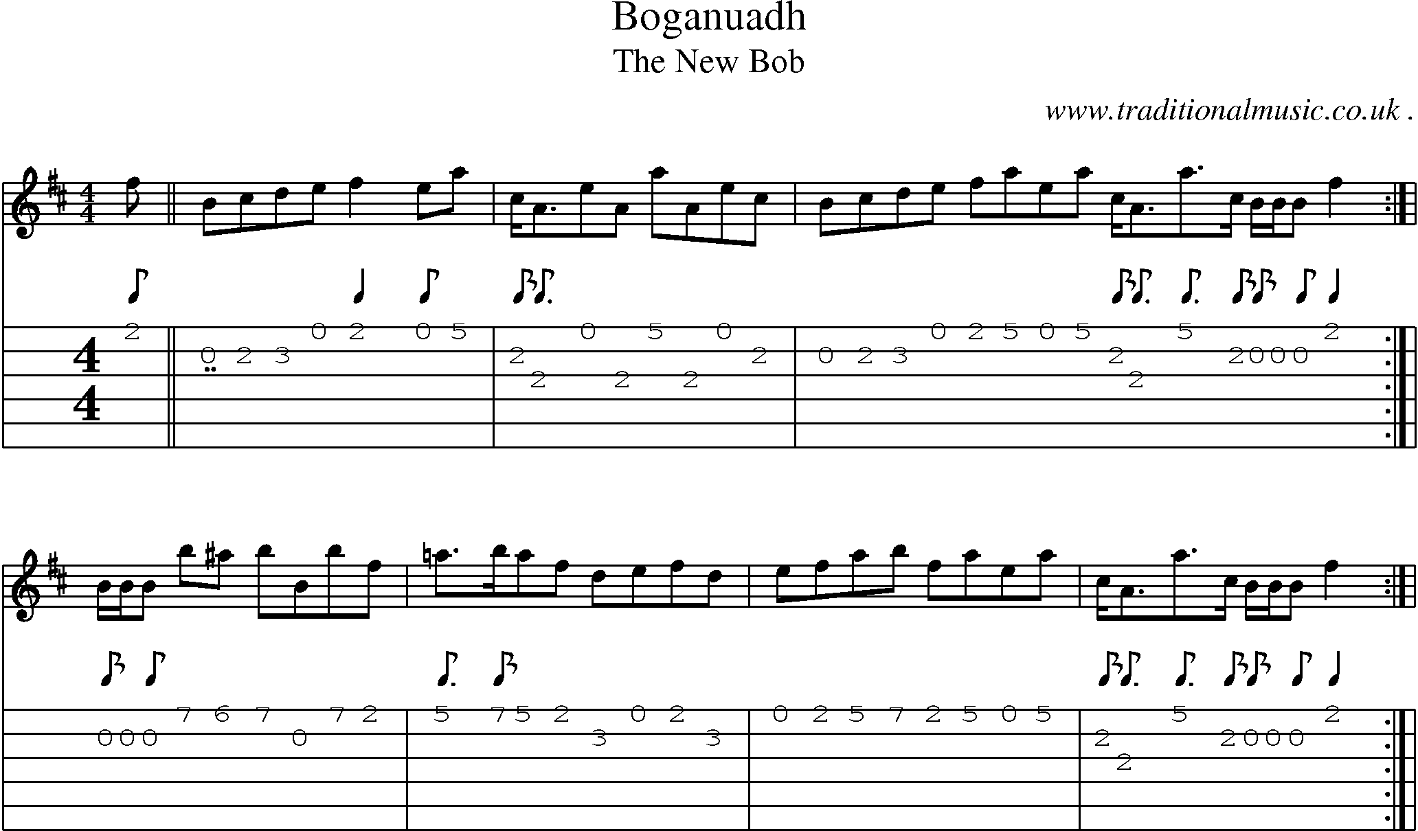Sheet-Music and Guitar Tabs for Boganuadh