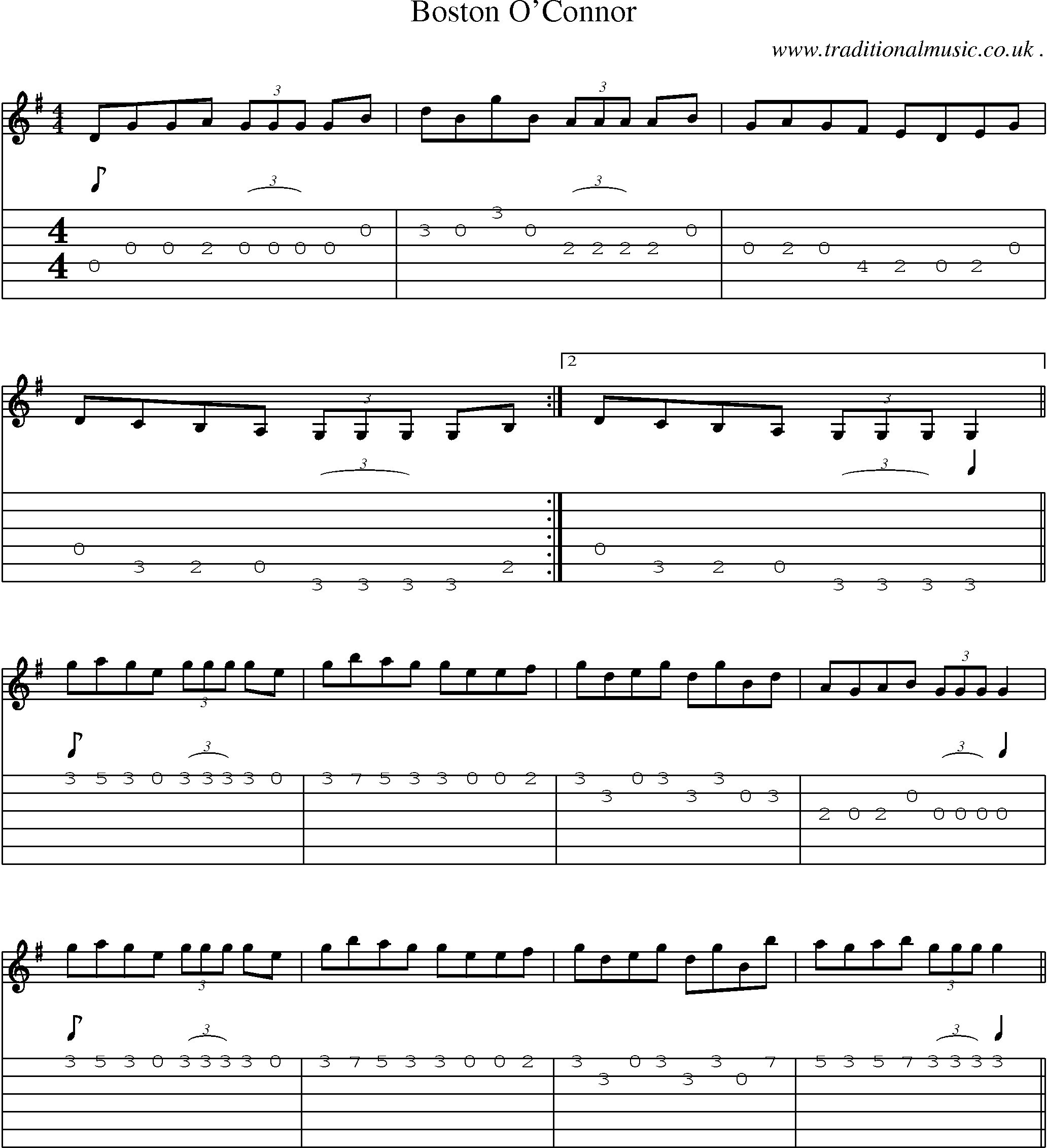 Sheet-Music and Guitar Tabs for Boston Oconnor