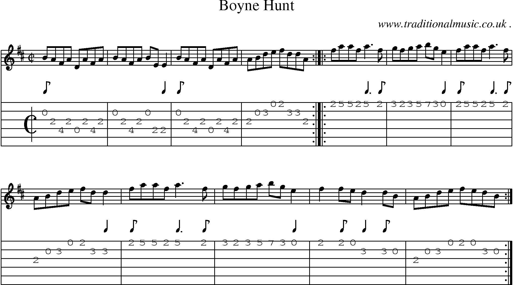 Sheet-Music and Guitar Tabs for Boyne Hunt