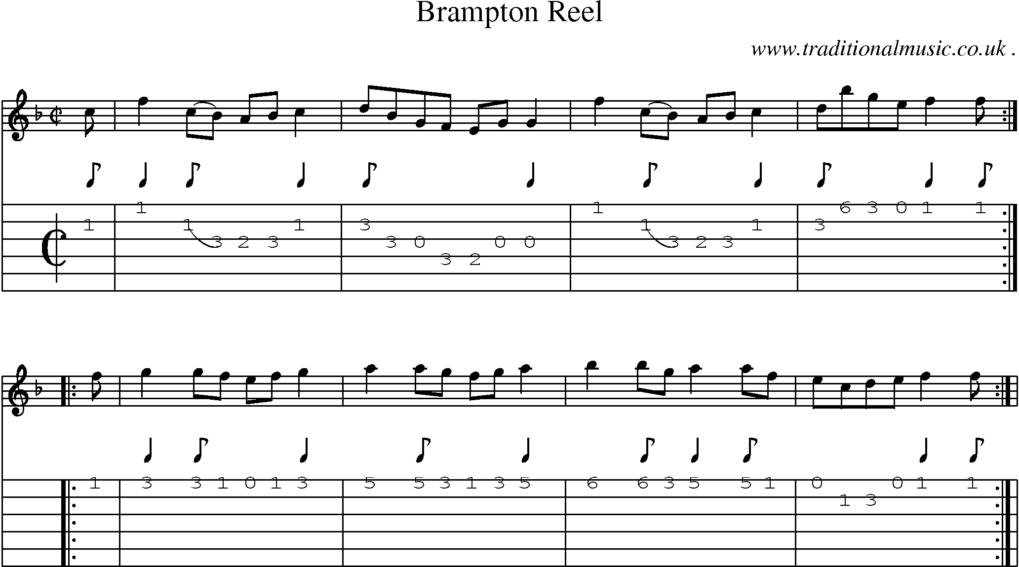 Sheet-Music and Guitar Tabs for Brampton Reel