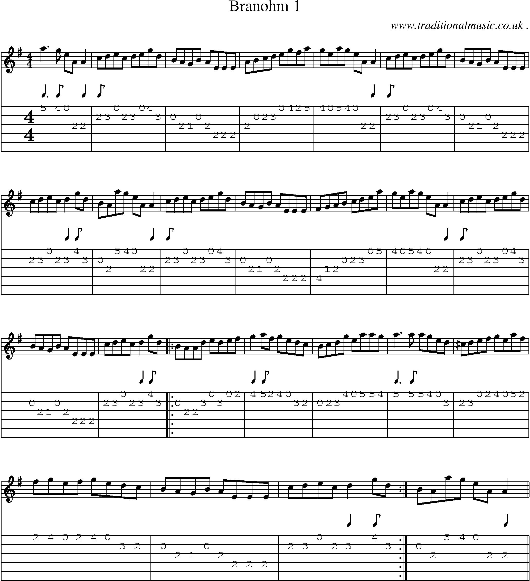 Sheet-Music and Guitar Tabs for Branohm 1