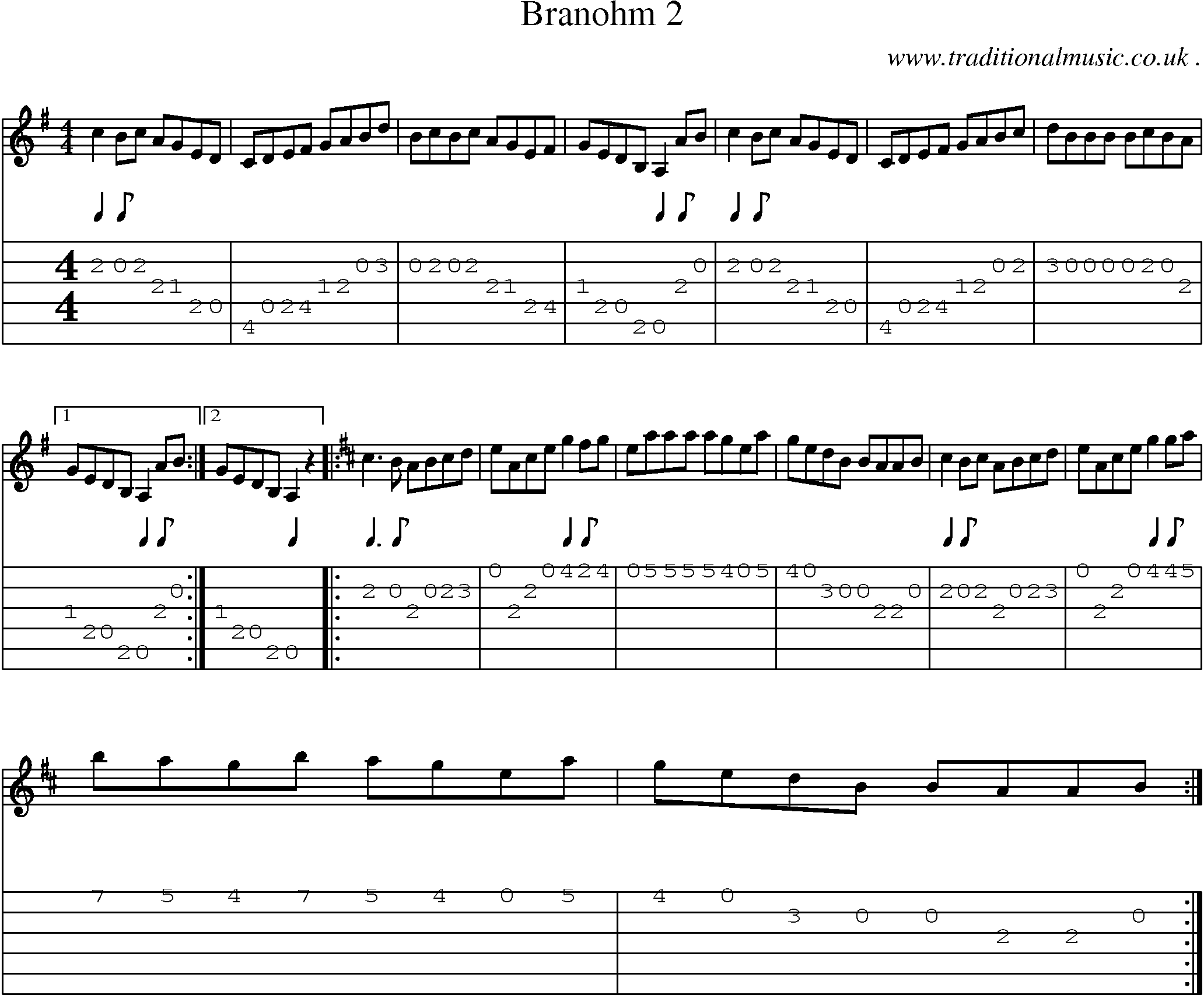 Sheet-Music and Guitar Tabs for Branohm 2
