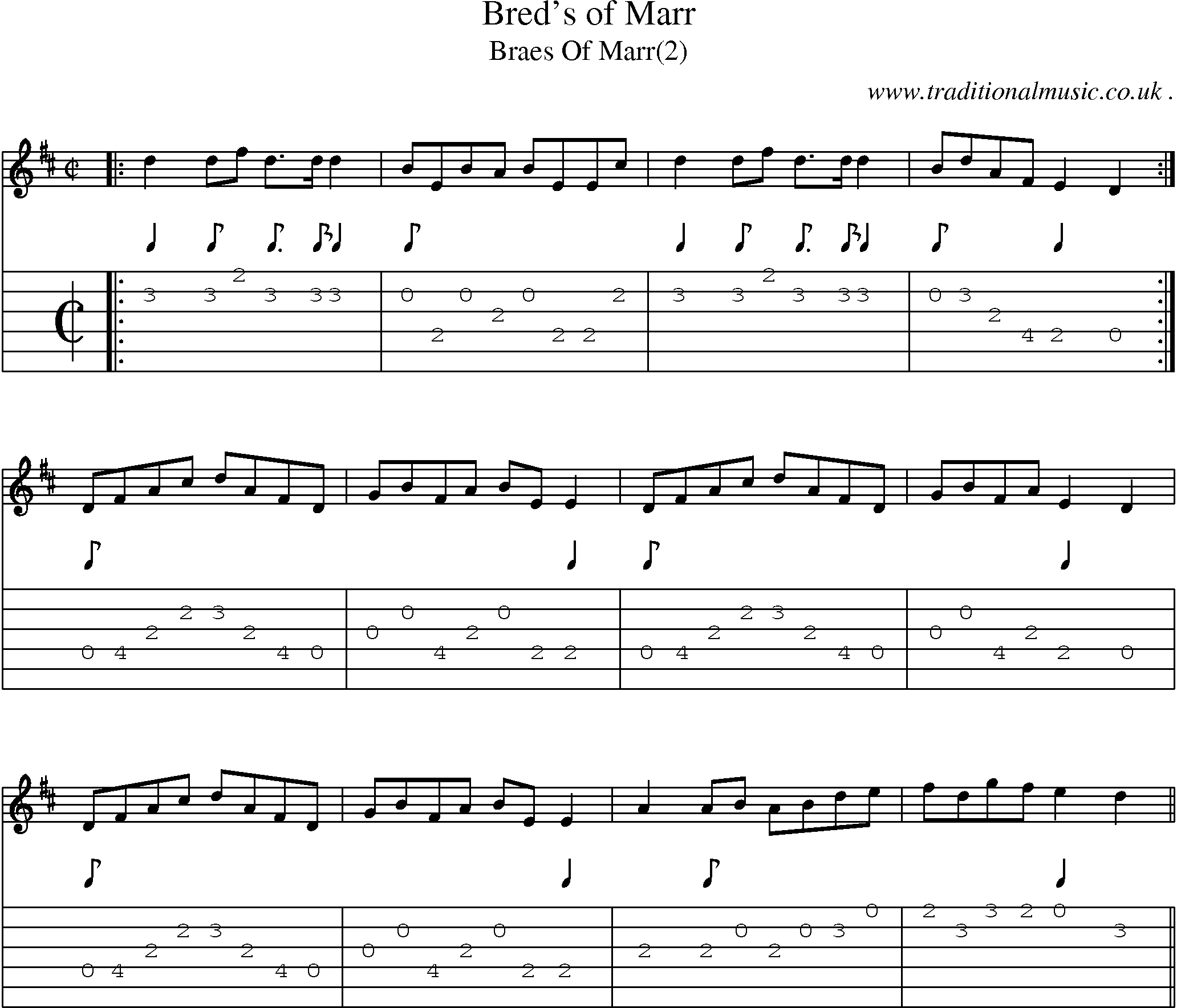 Sheet-Music and Guitar Tabs for Breds Of Marr