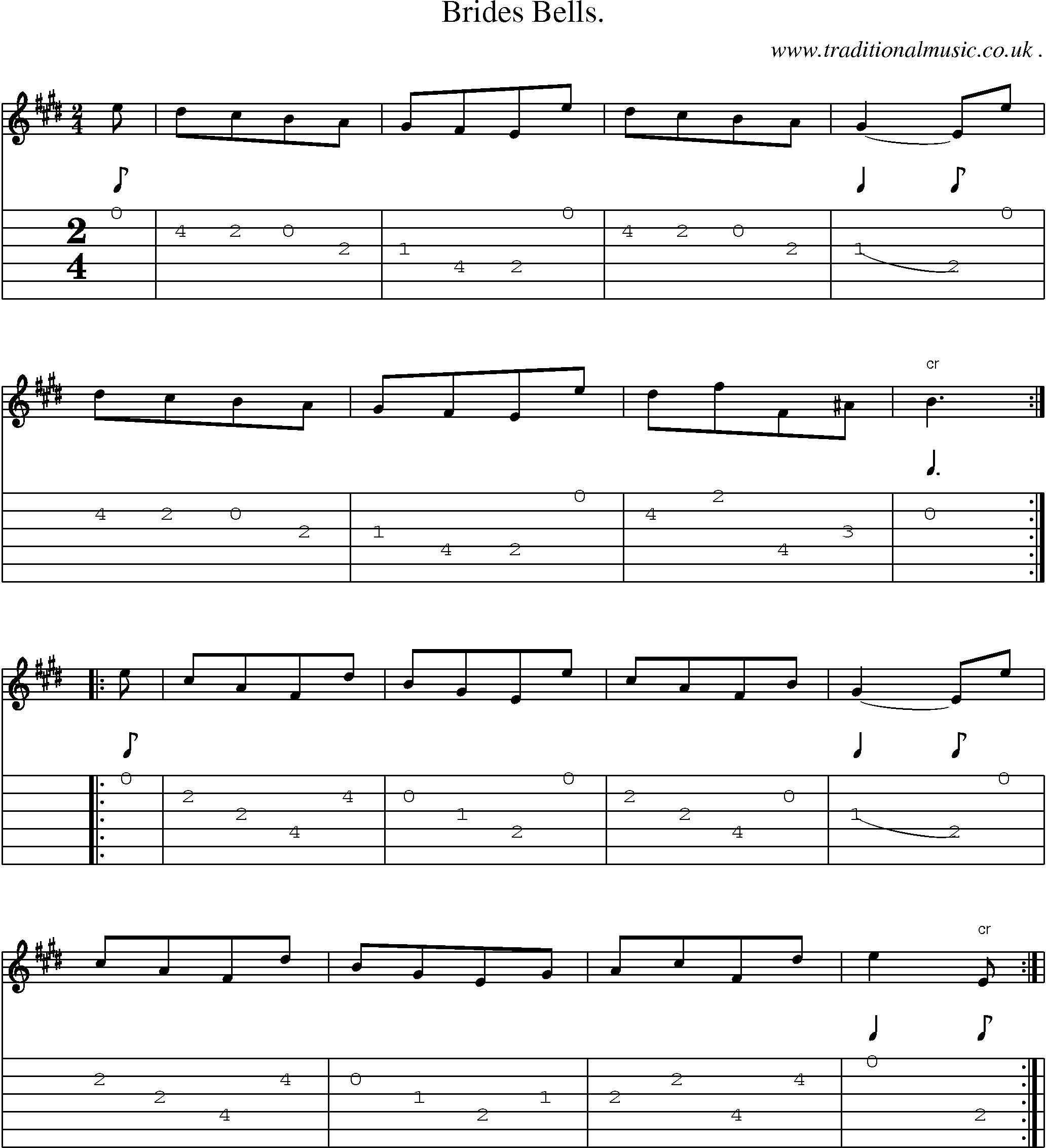 Sheet-Music and Guitar Tabs for Brides Bells