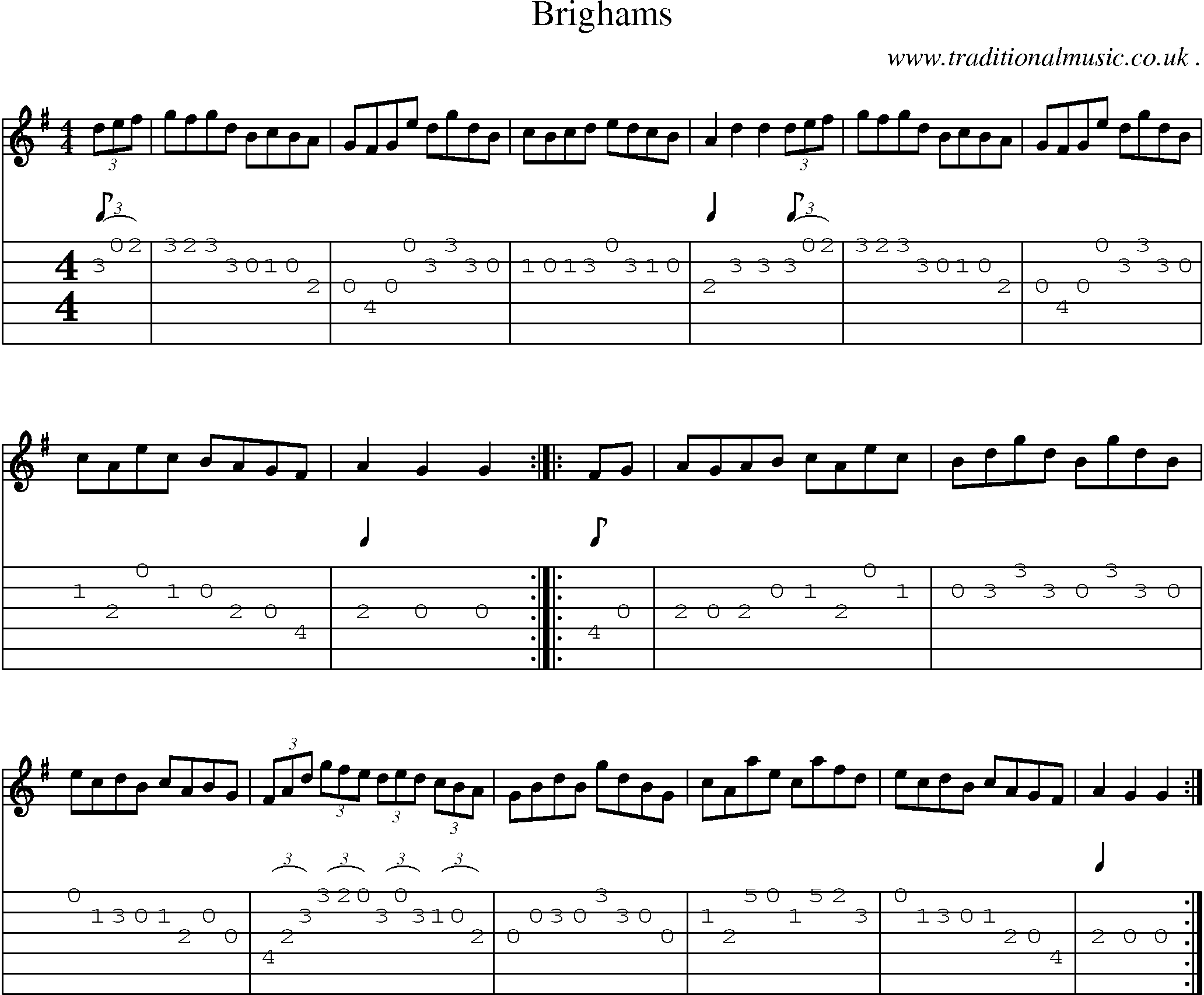 Sheet-Music and Guitar Tabs for Brighams