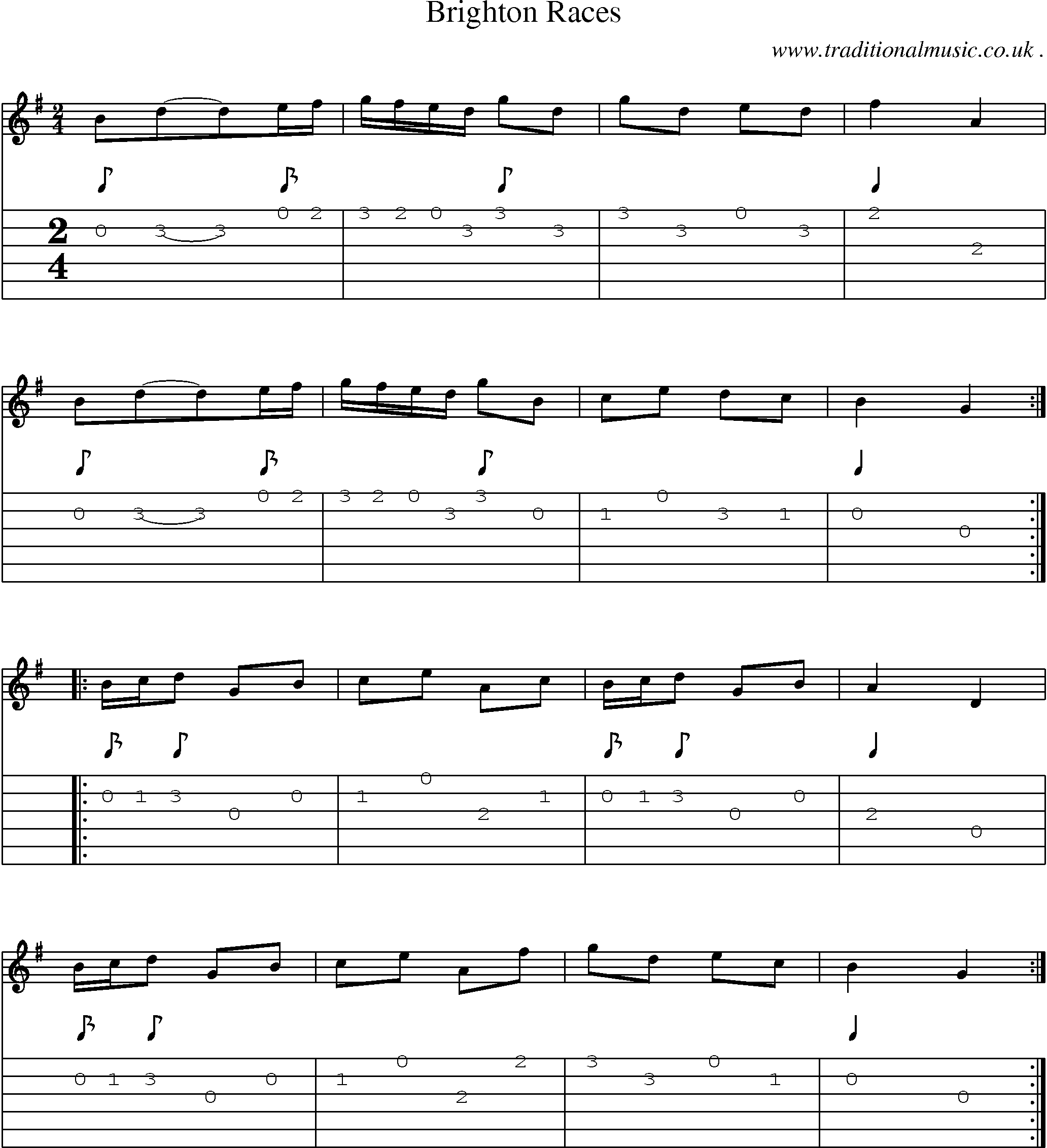 Sheet-Music and Guitar Tabs for Brighton Races