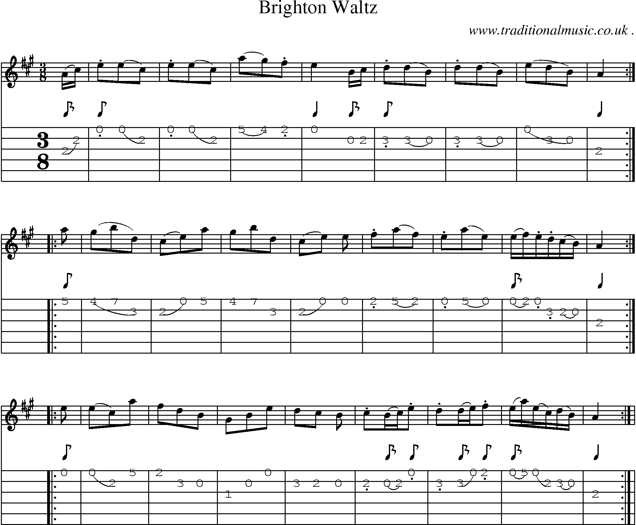 Sheet-Music and Guitar Tabs for Brighton Waltz
