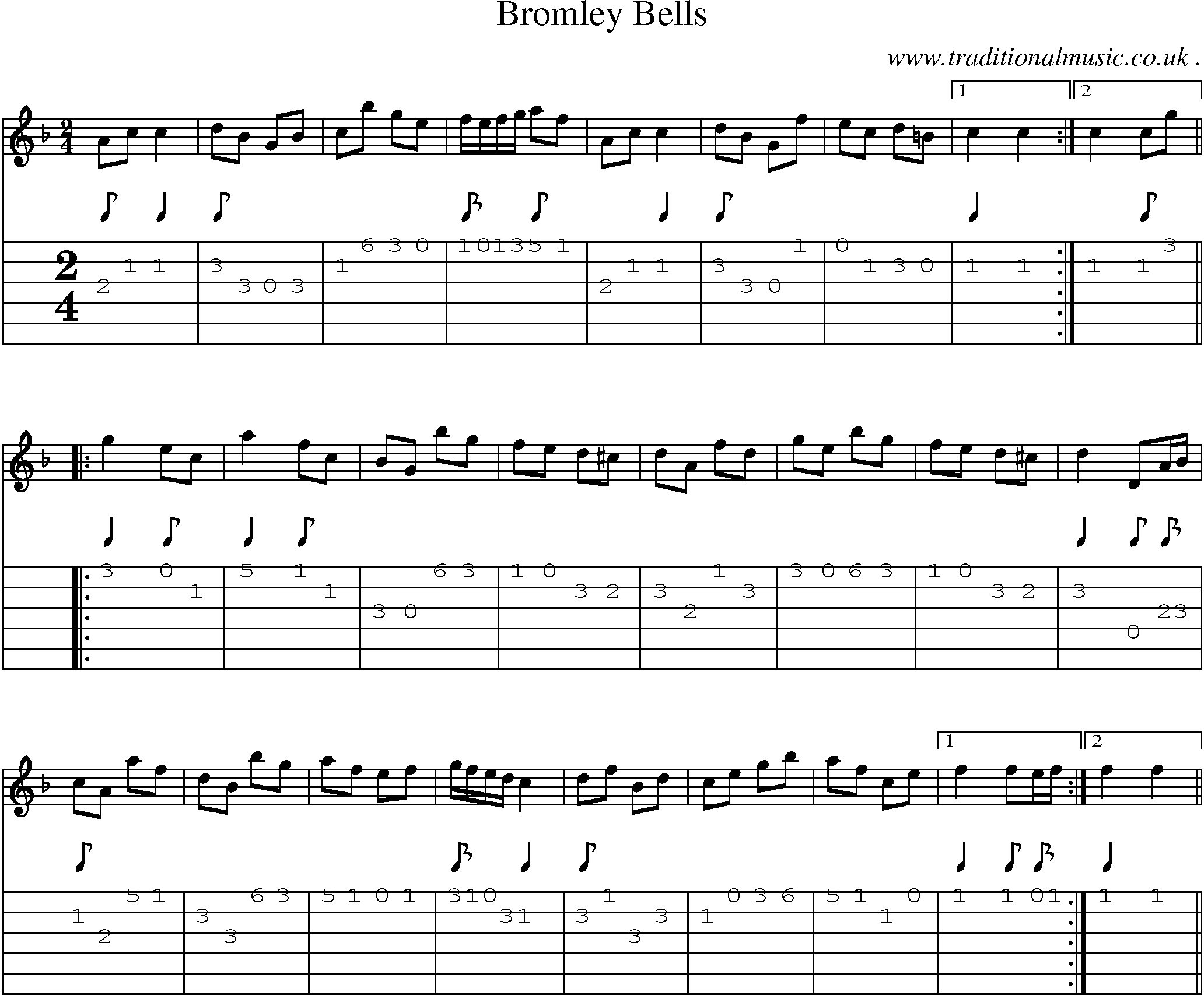 Sheet-Music and Guitar Tabs for Bromley Bells