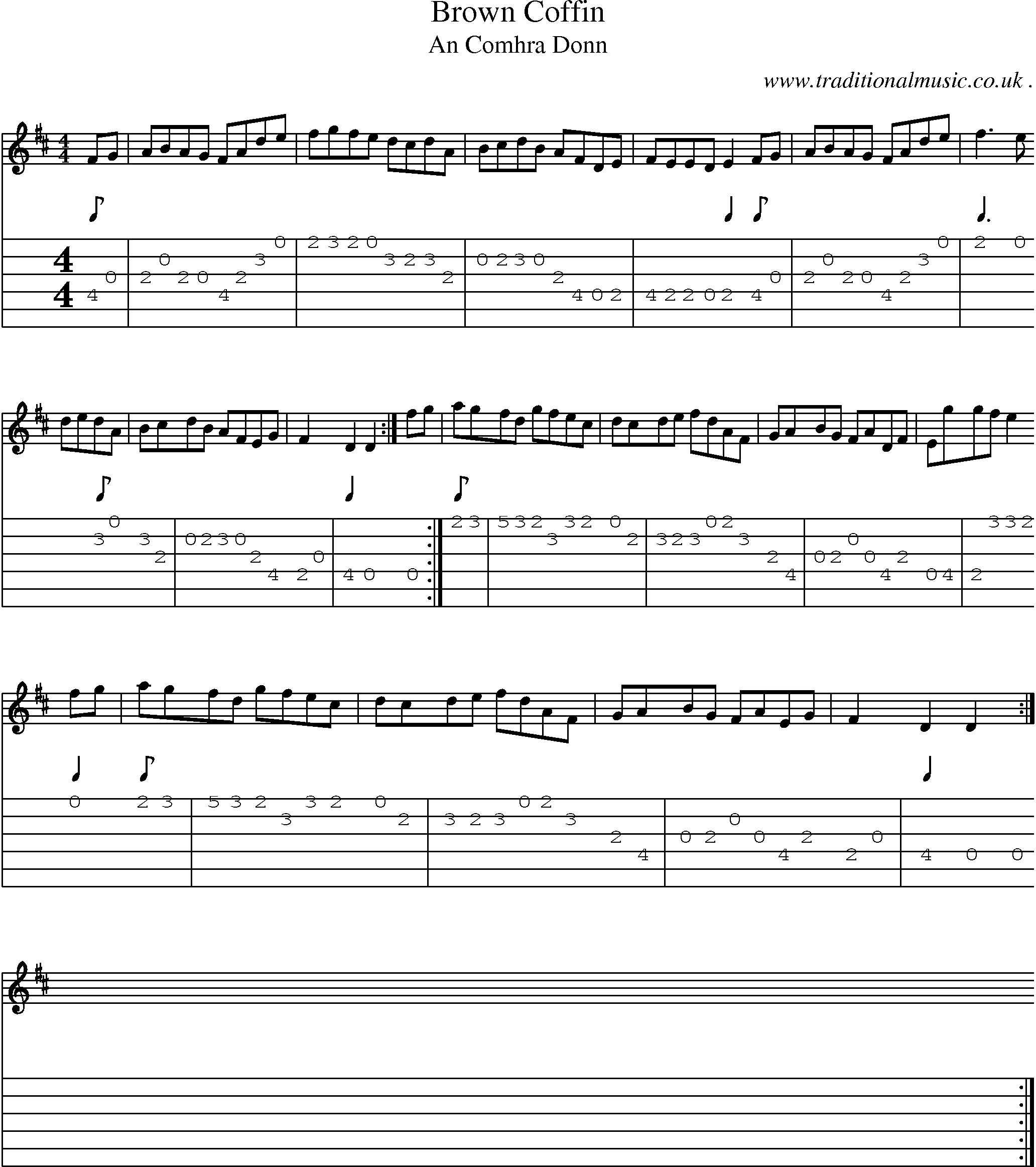 Sheet-Music and Guitar Tabs for Brown Coffin