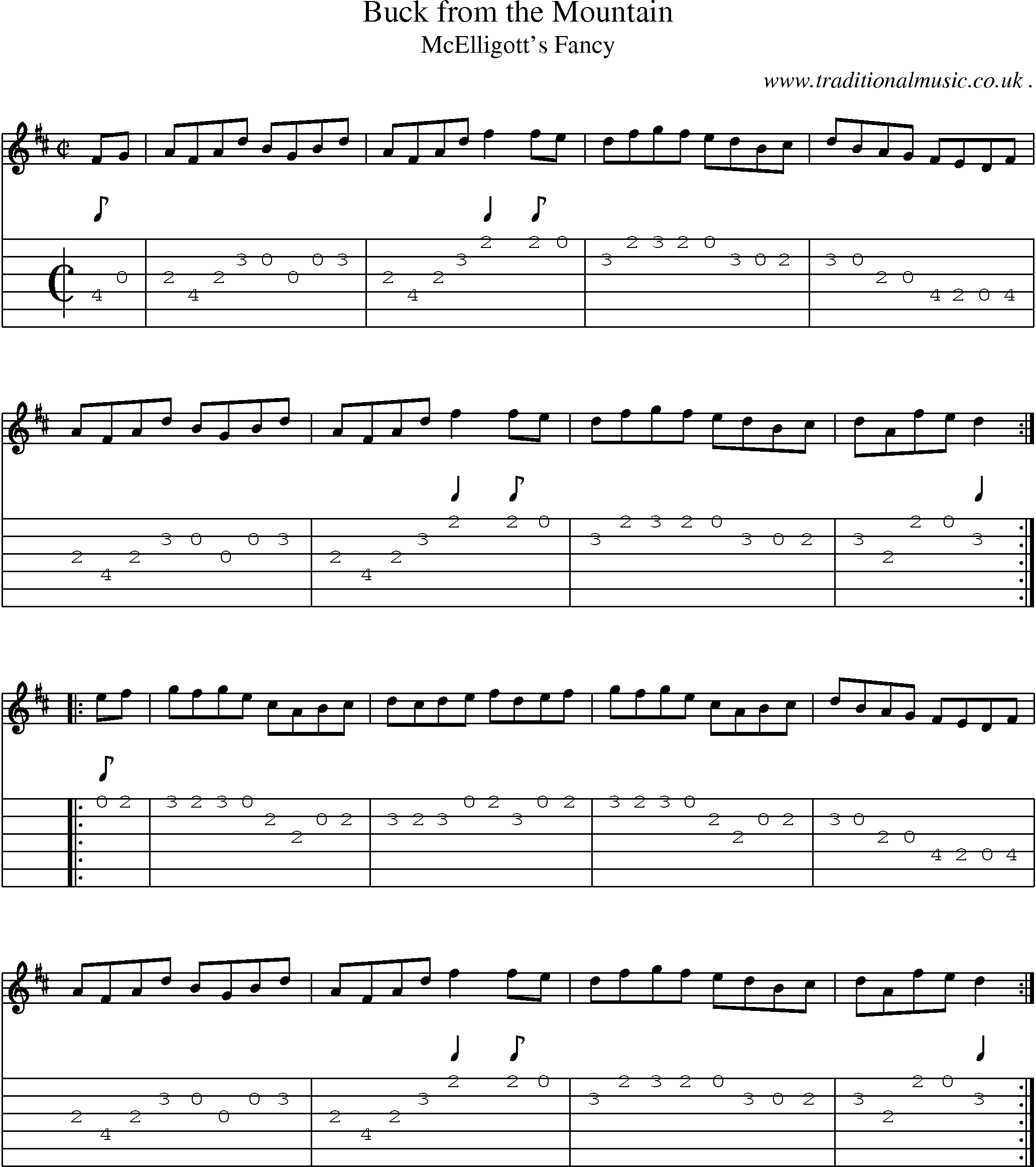 Sheet-Music and Guitar Tabs for Buck From The Mountain