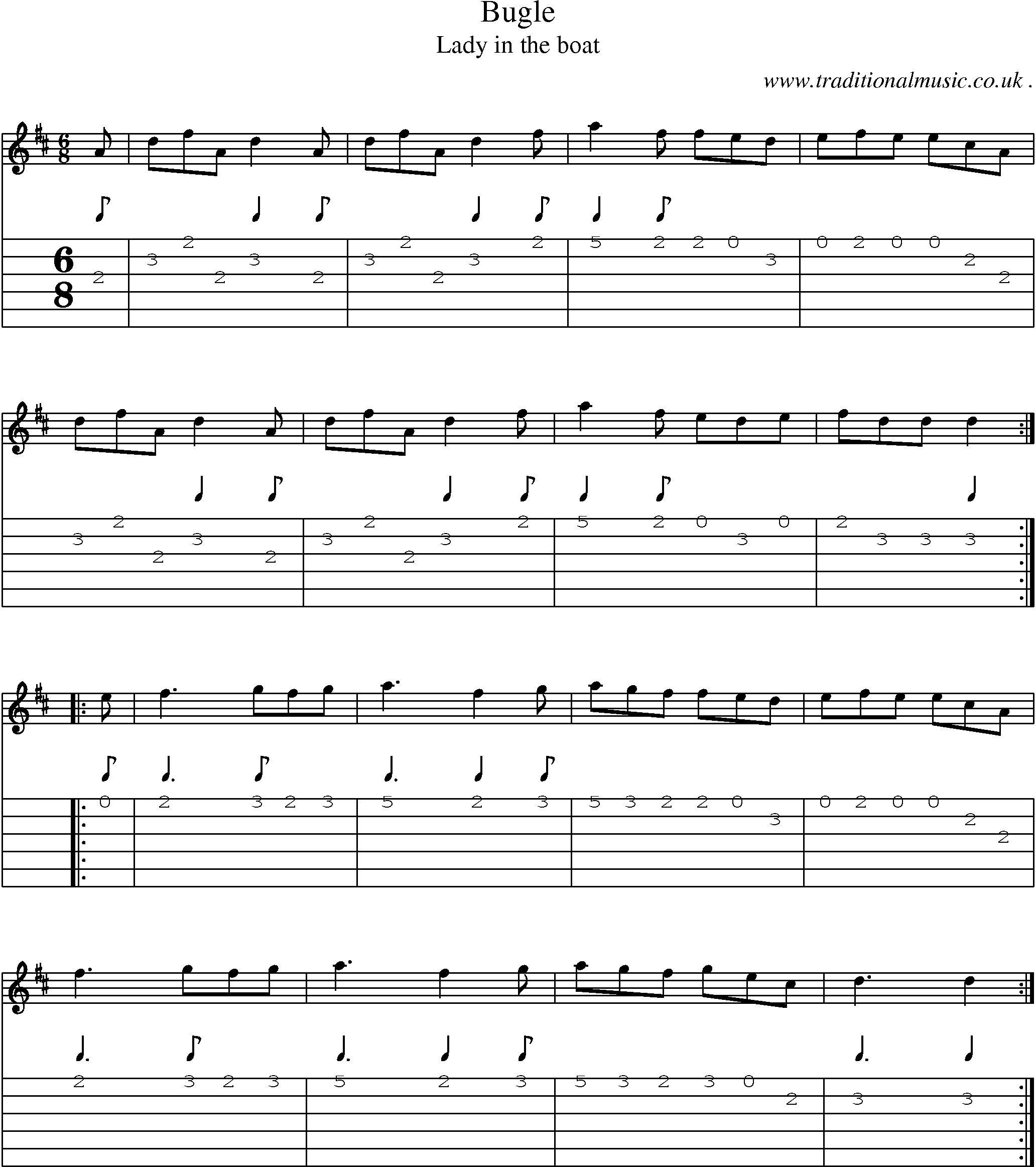 Sheet-Music and Guitar Tabs for Bugle