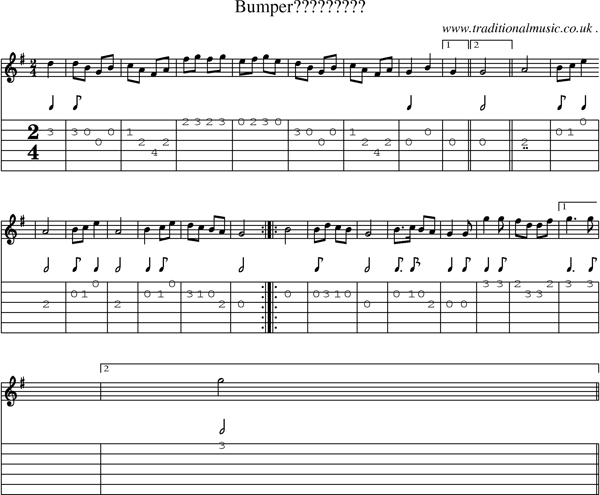 Sheet-Music and Guitar Tabs for Bumper