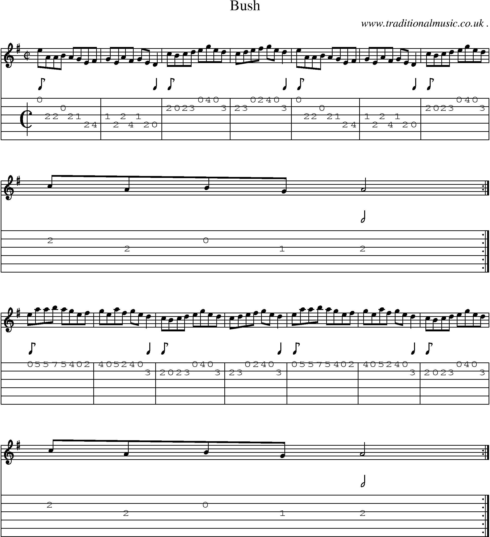 Sheet-Music and Guitar Tabs for Bush