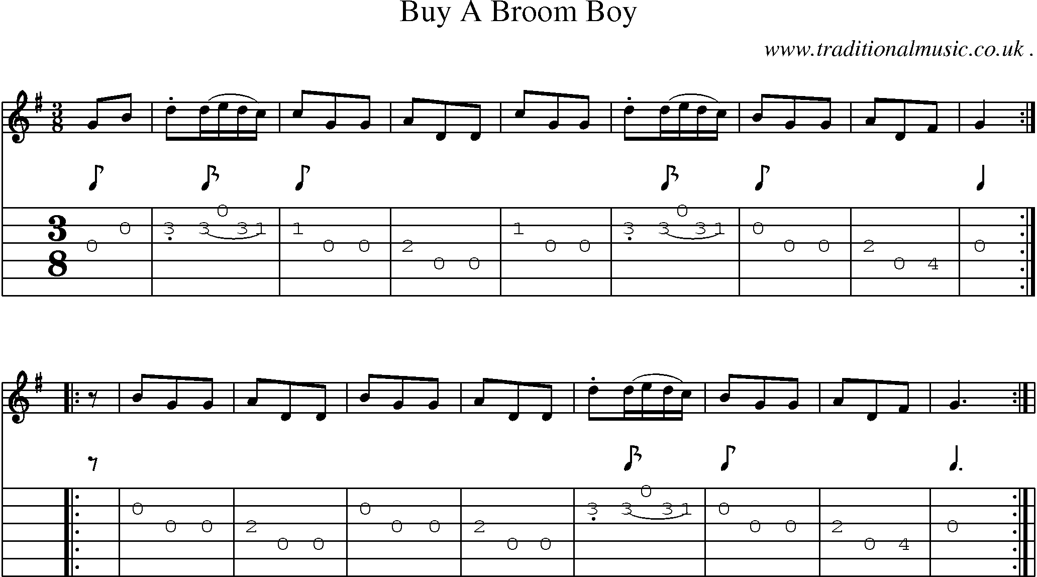Sheet-Music and Guitar Tabs for Buy A Broom Boy