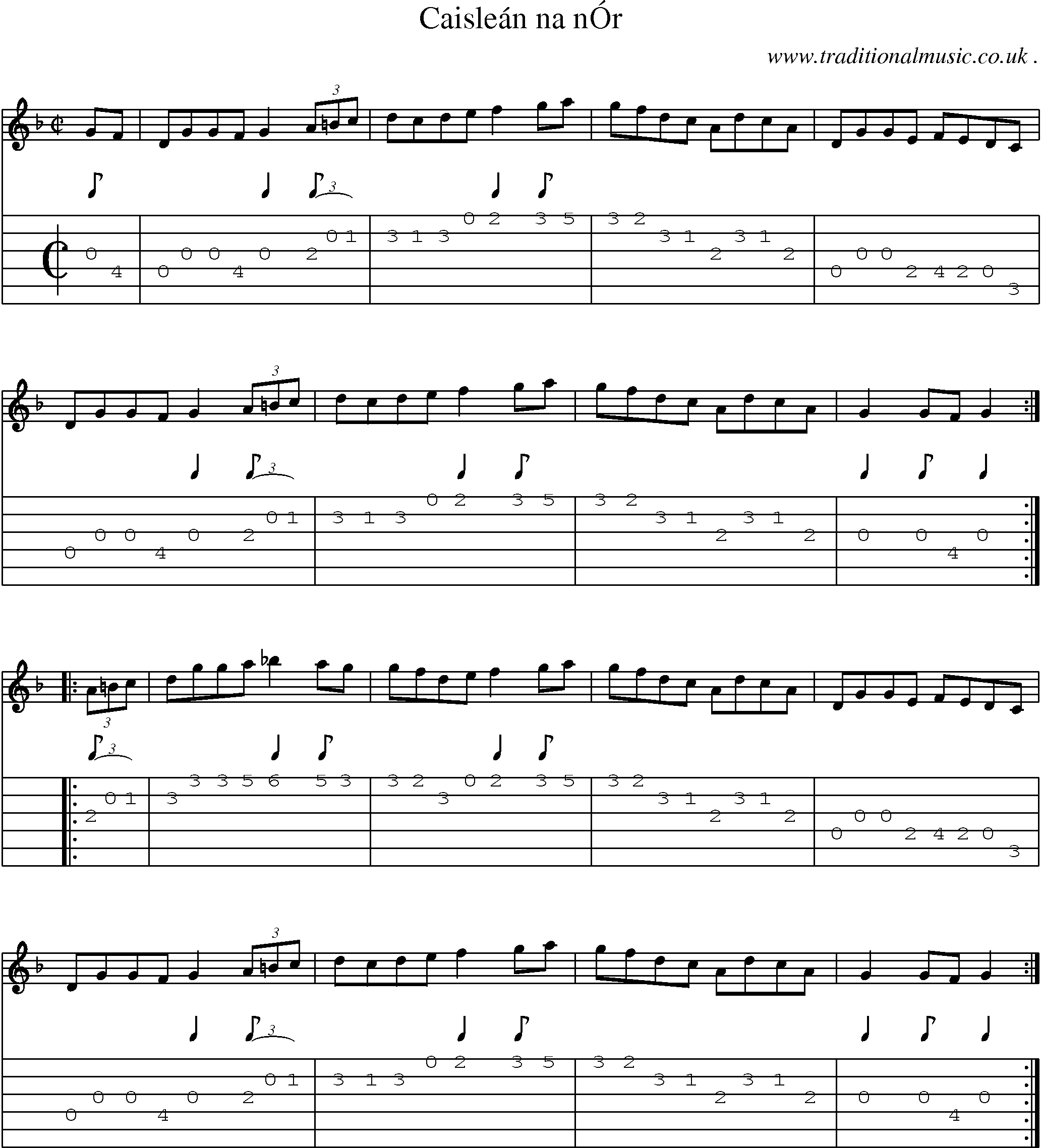 Sheet-Music and Guitar Tabs for Caislean Na Nor