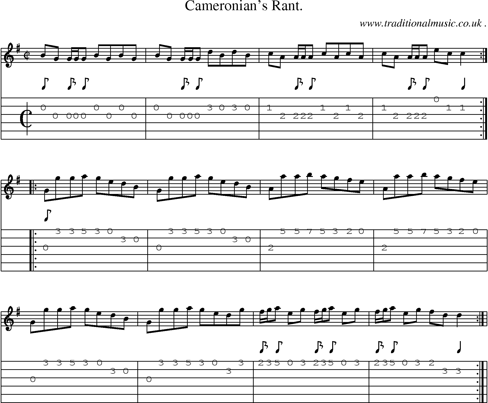 Sheet-Music and Guitar Tabs for Cameronians Rant