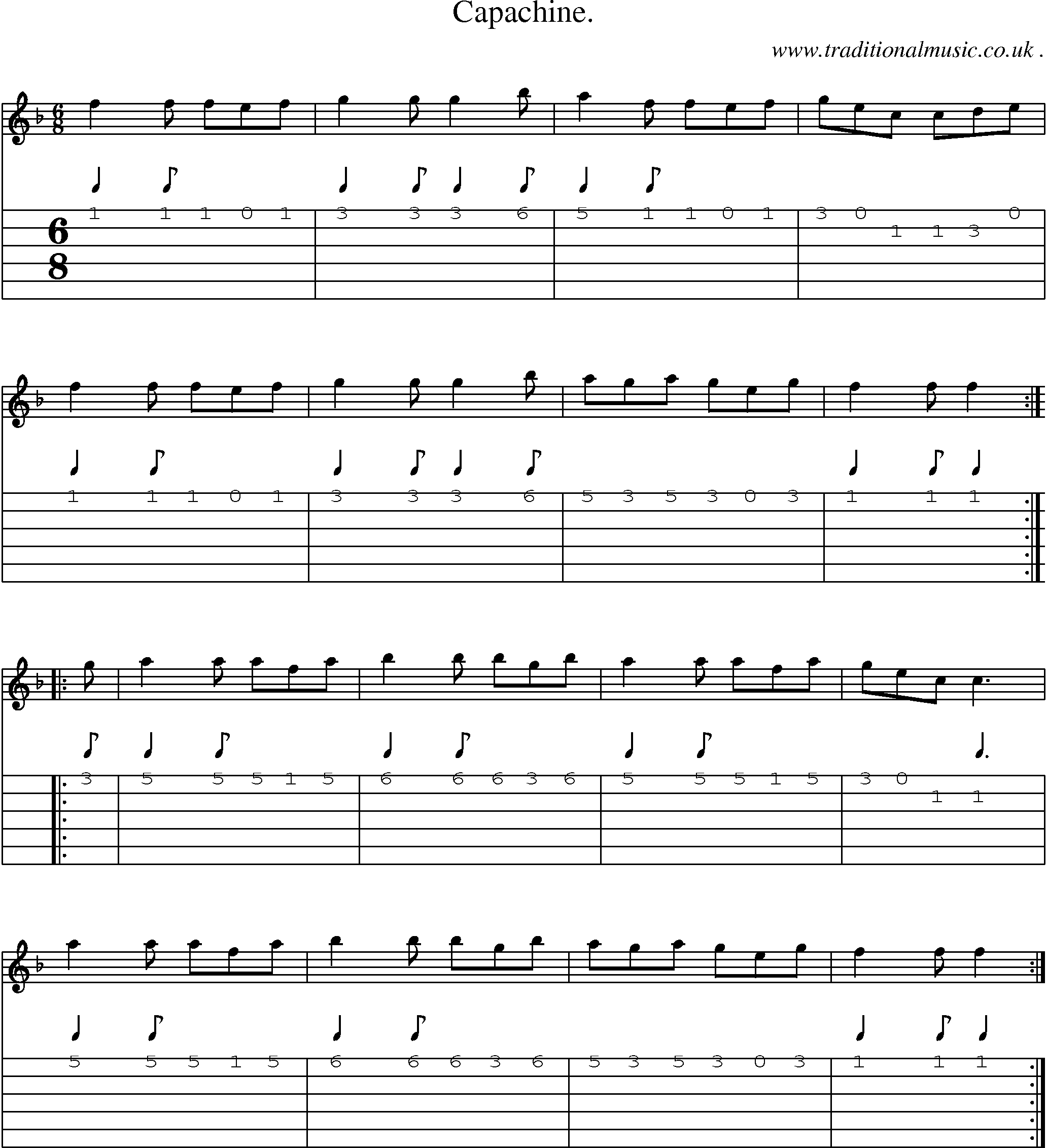 Sheet-Music and Guitar Tabs for Capachine