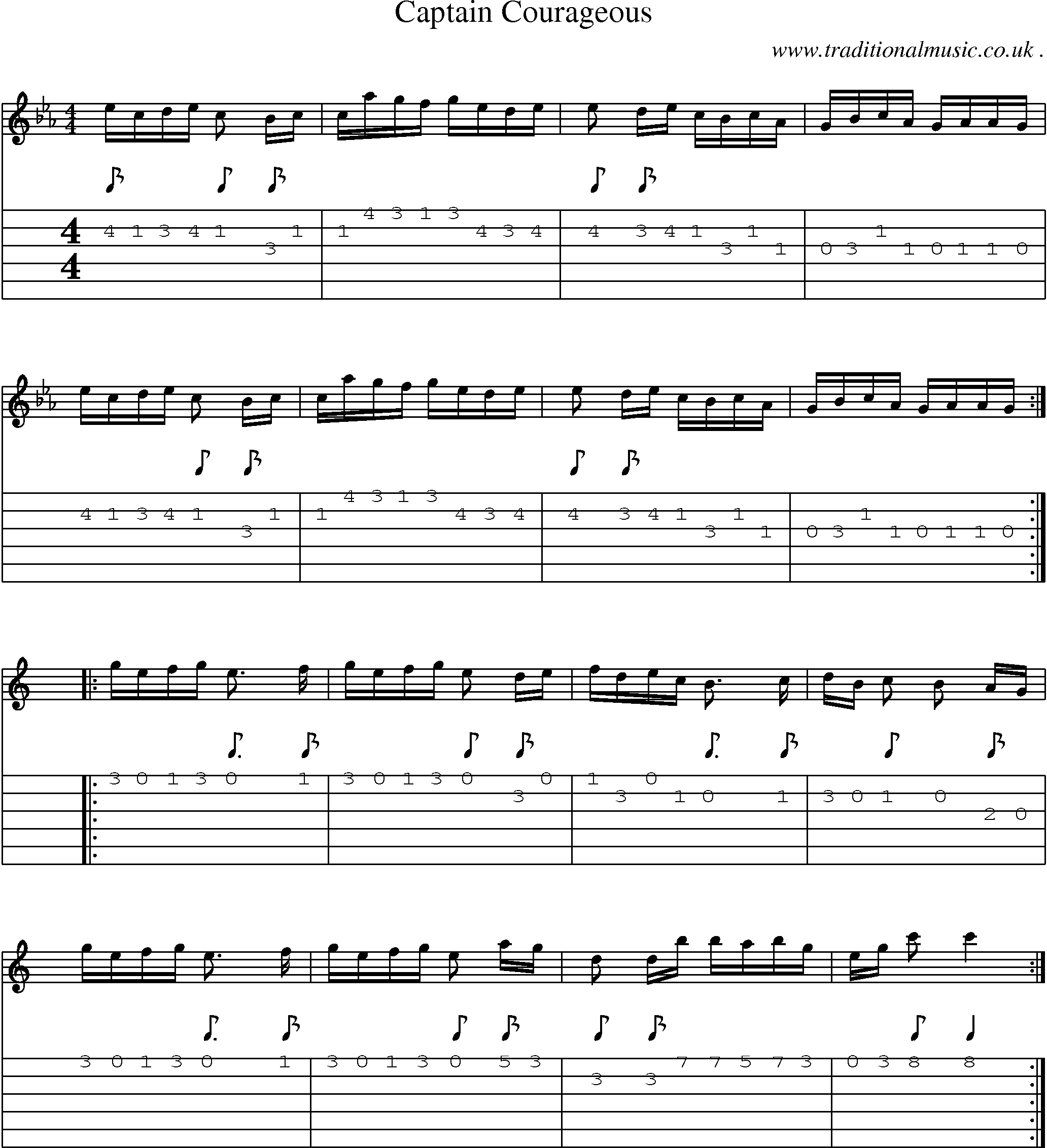 Sheet-Music and Guitar Tabs for Captain Courageous