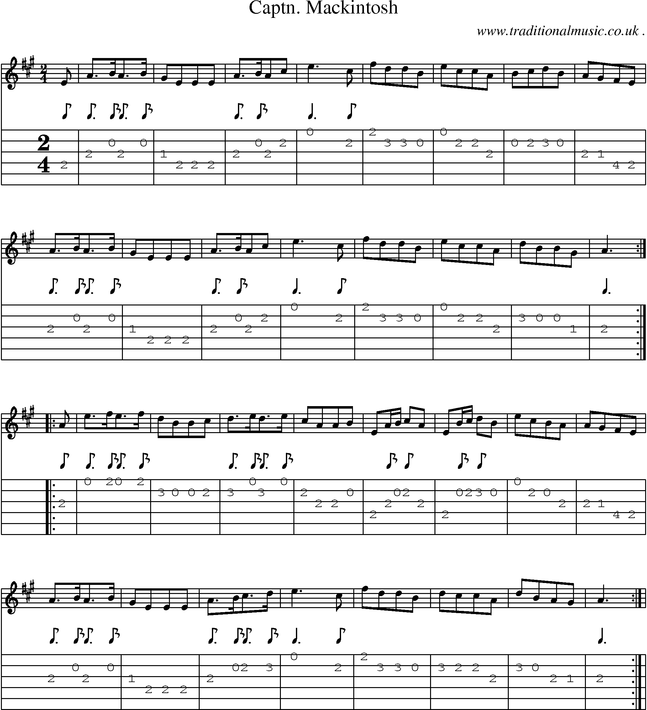 Sheet-Music and Guitar Tabs for Captn Mackintosh