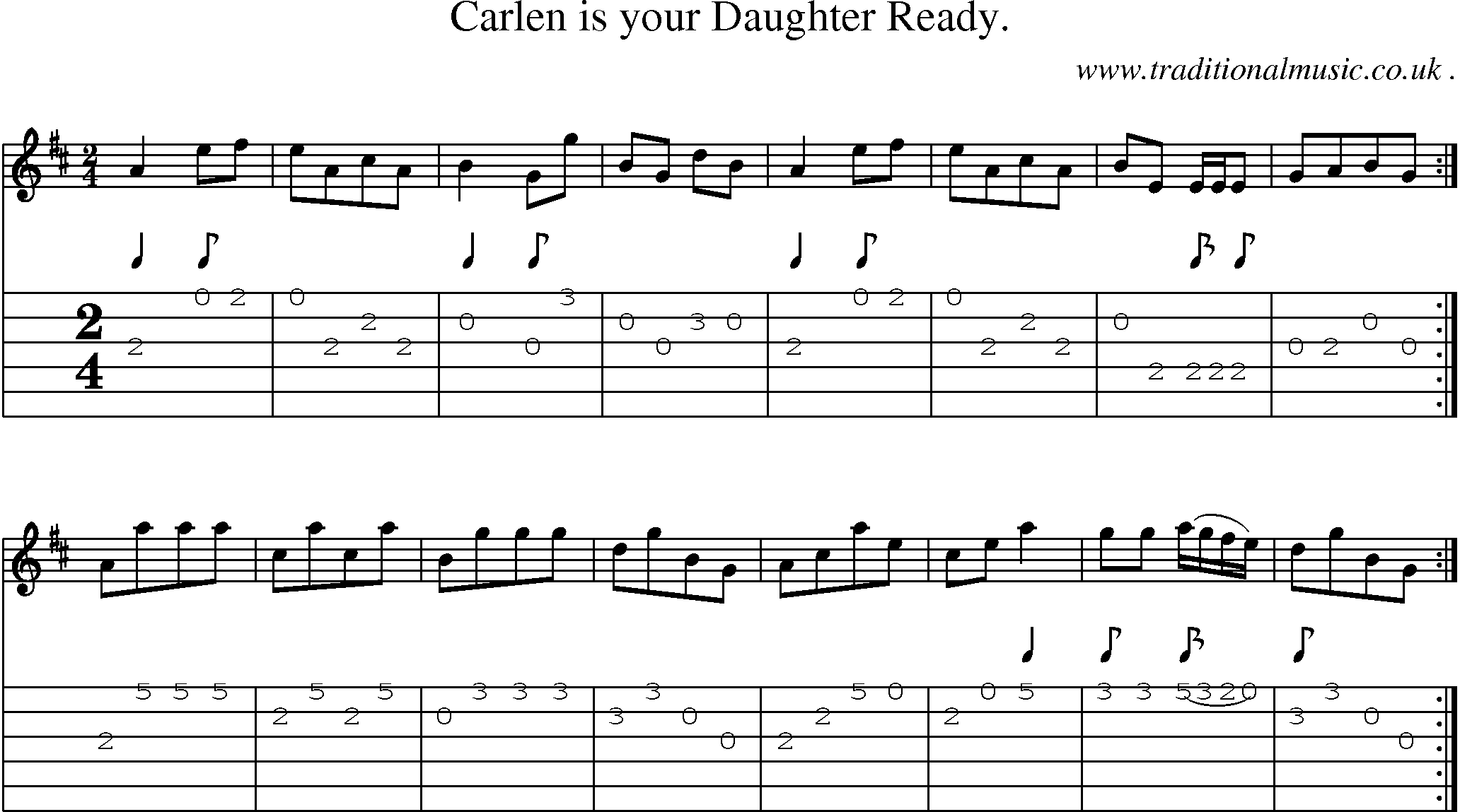 Sheet-Music and Guitar Tabs for Carlen is your Daughter Ready