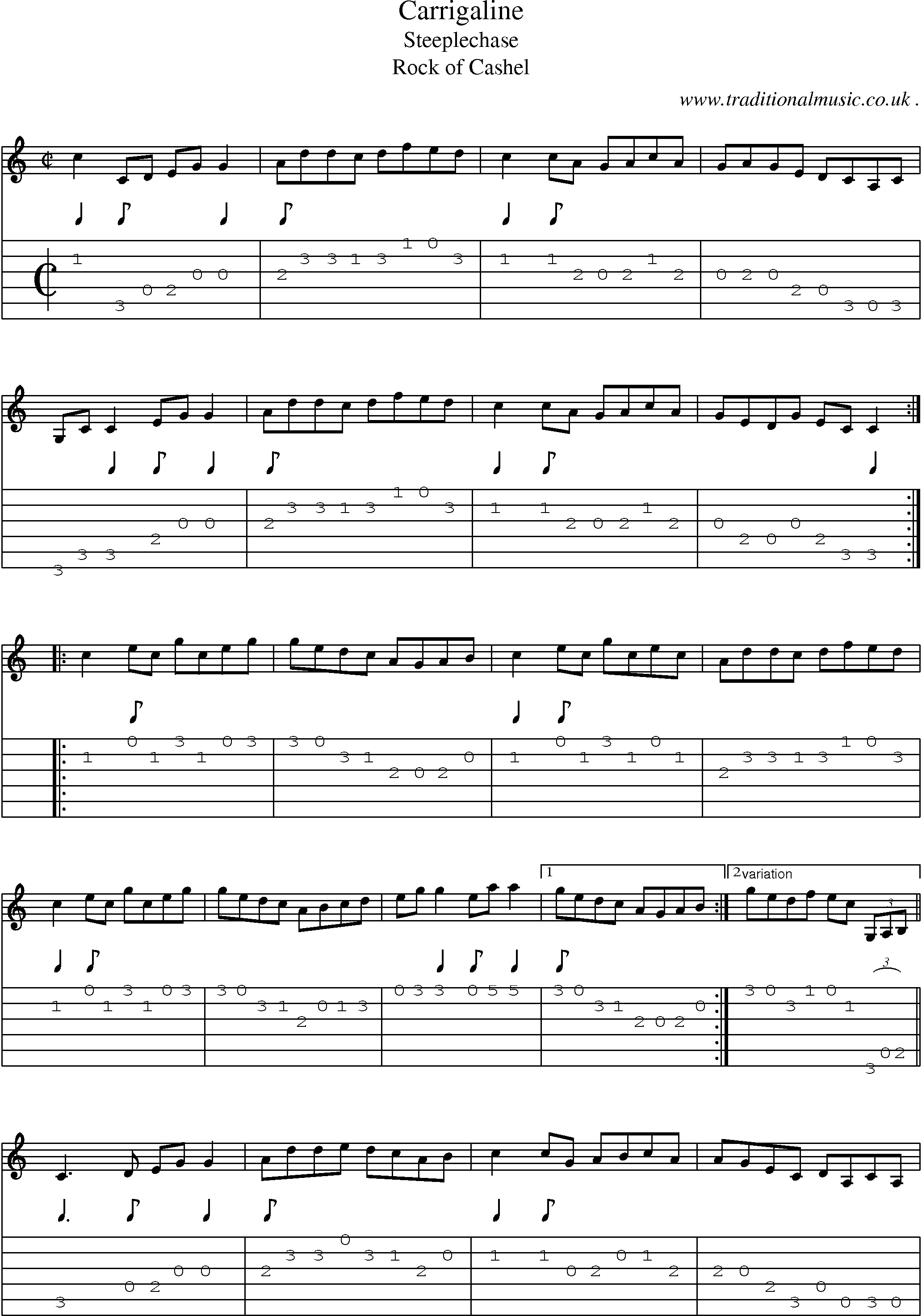 Sheet-Music and Guitar Tabs for Carrigaline