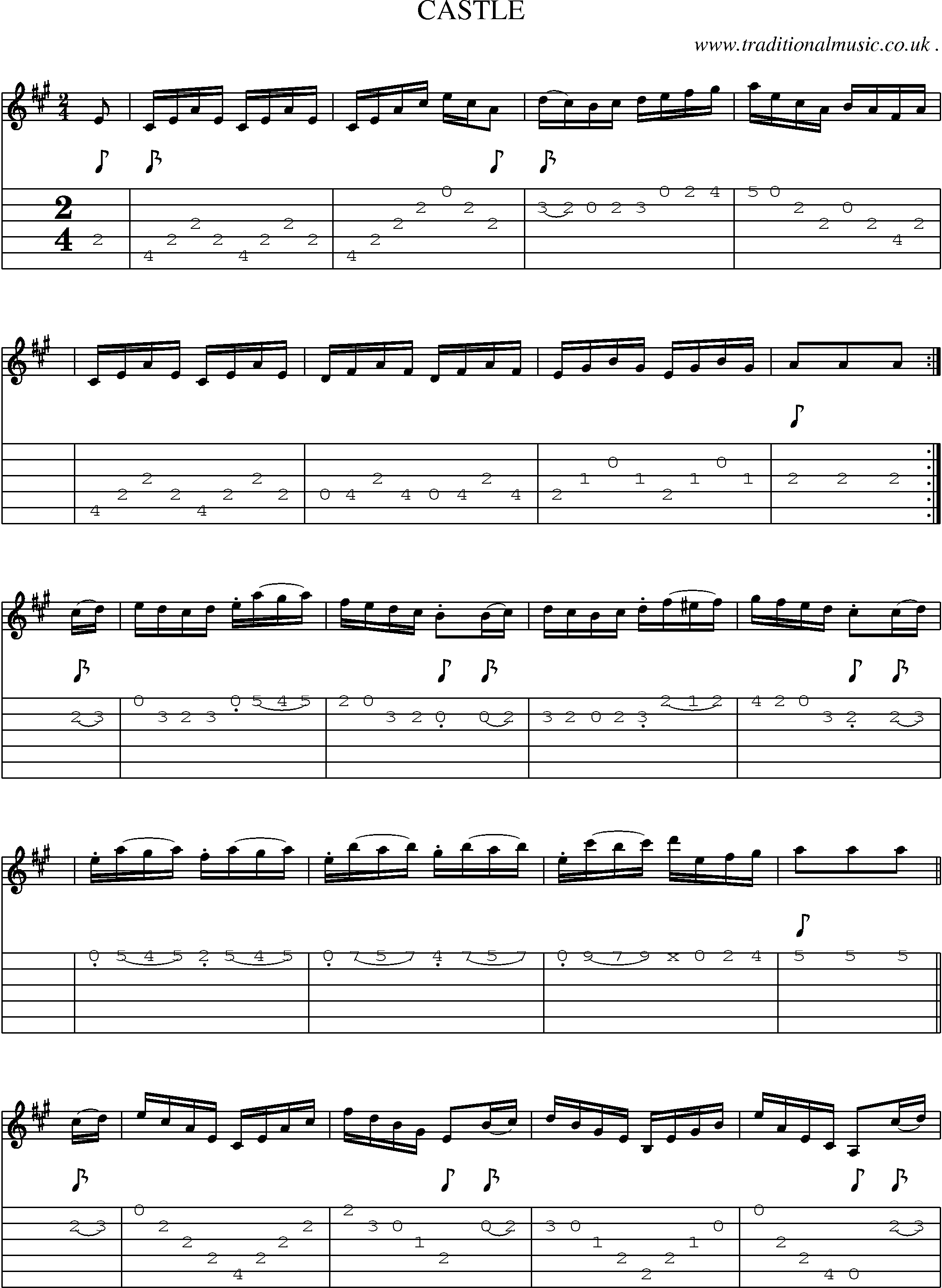 Sheet-Music and Guitar Tabs for Castle