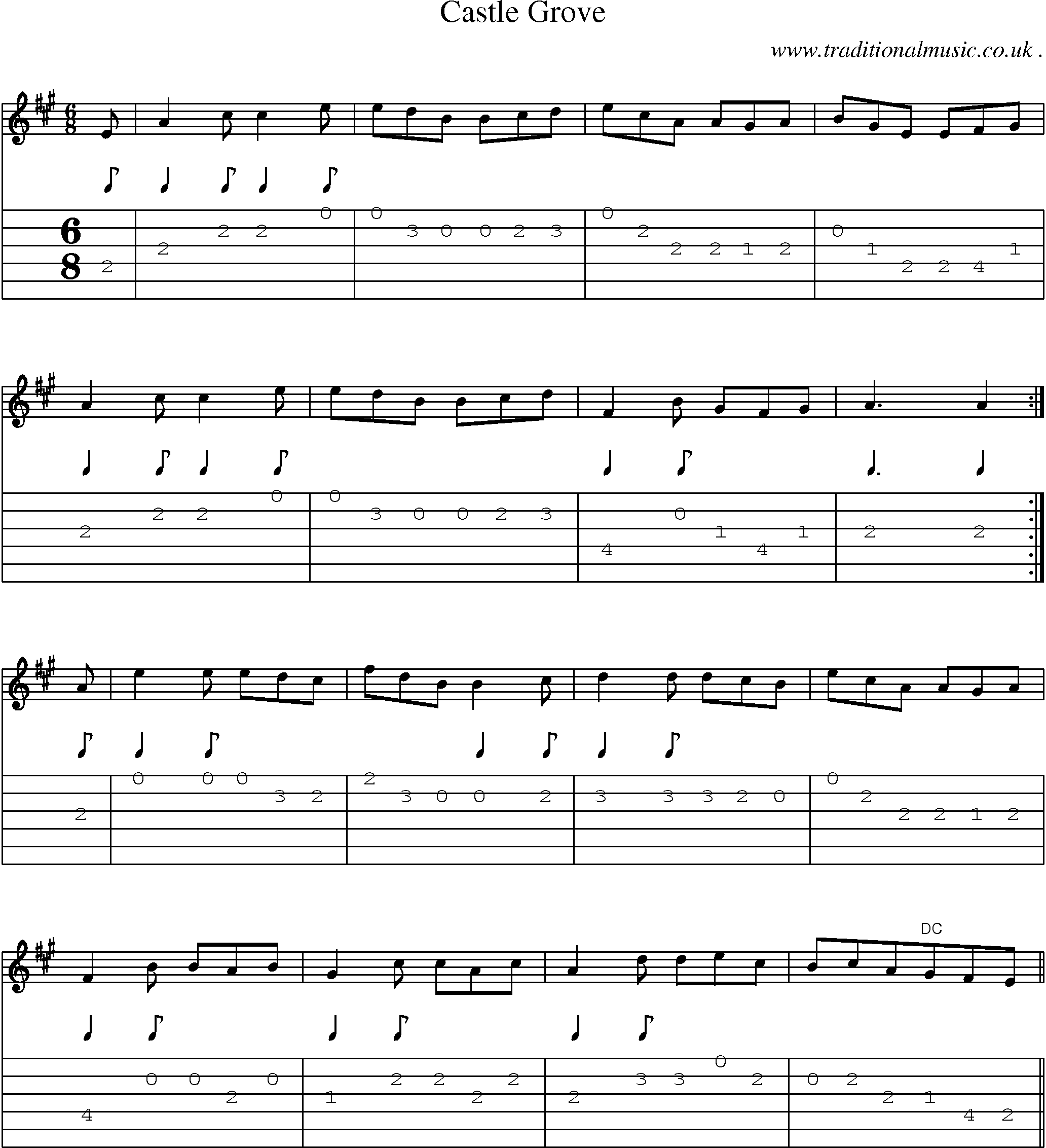 Sheet-Music and Guitar Tabs for Castle Grove