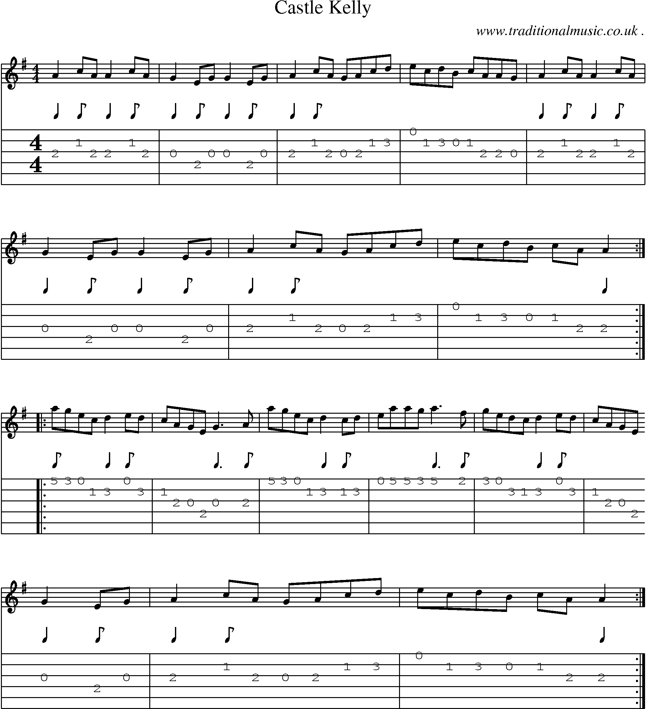 Sheet-Music and Guitar Tabs for Castle Kelly