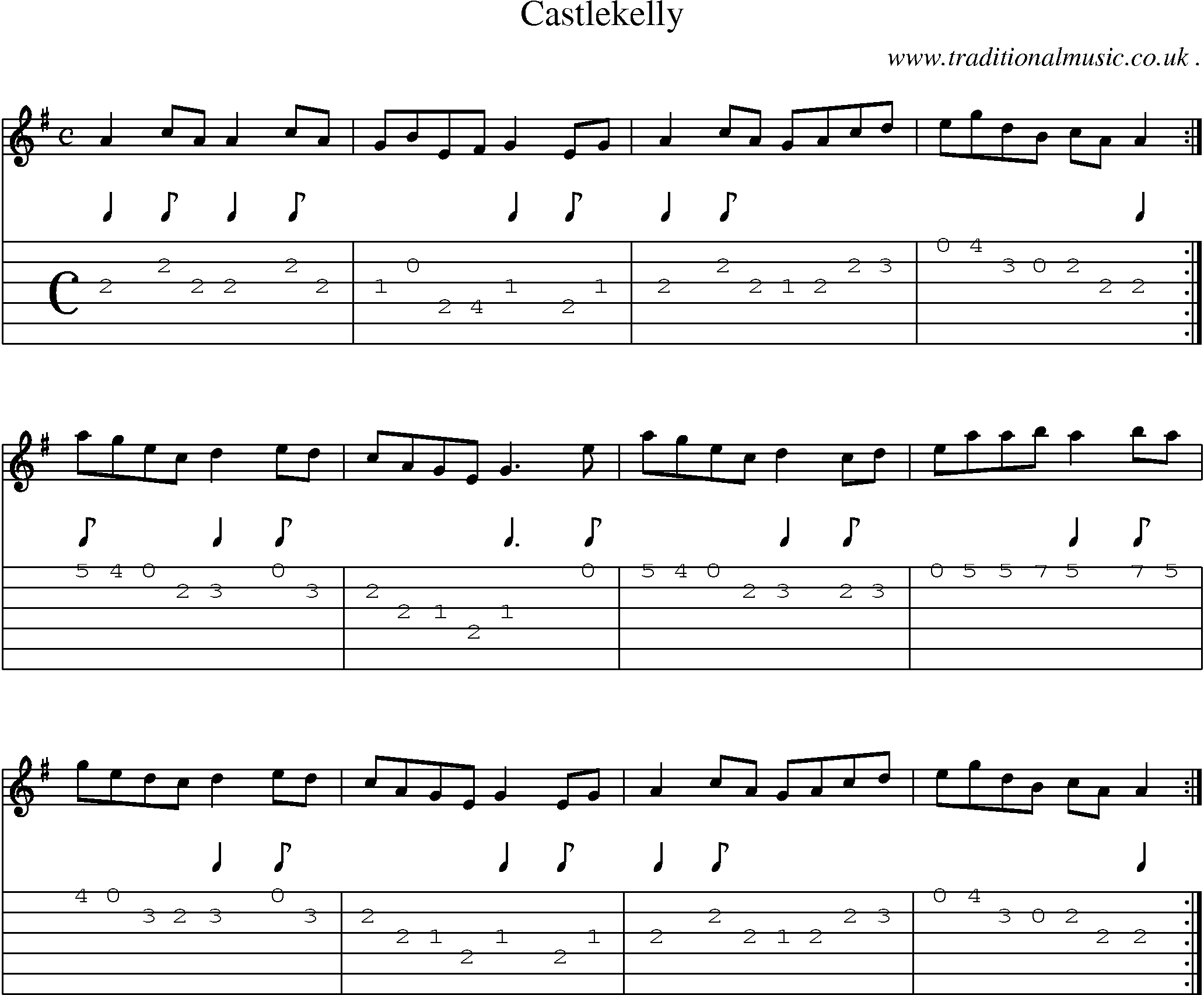 Sheet-Music and Guitar Tabs for Castlekelly