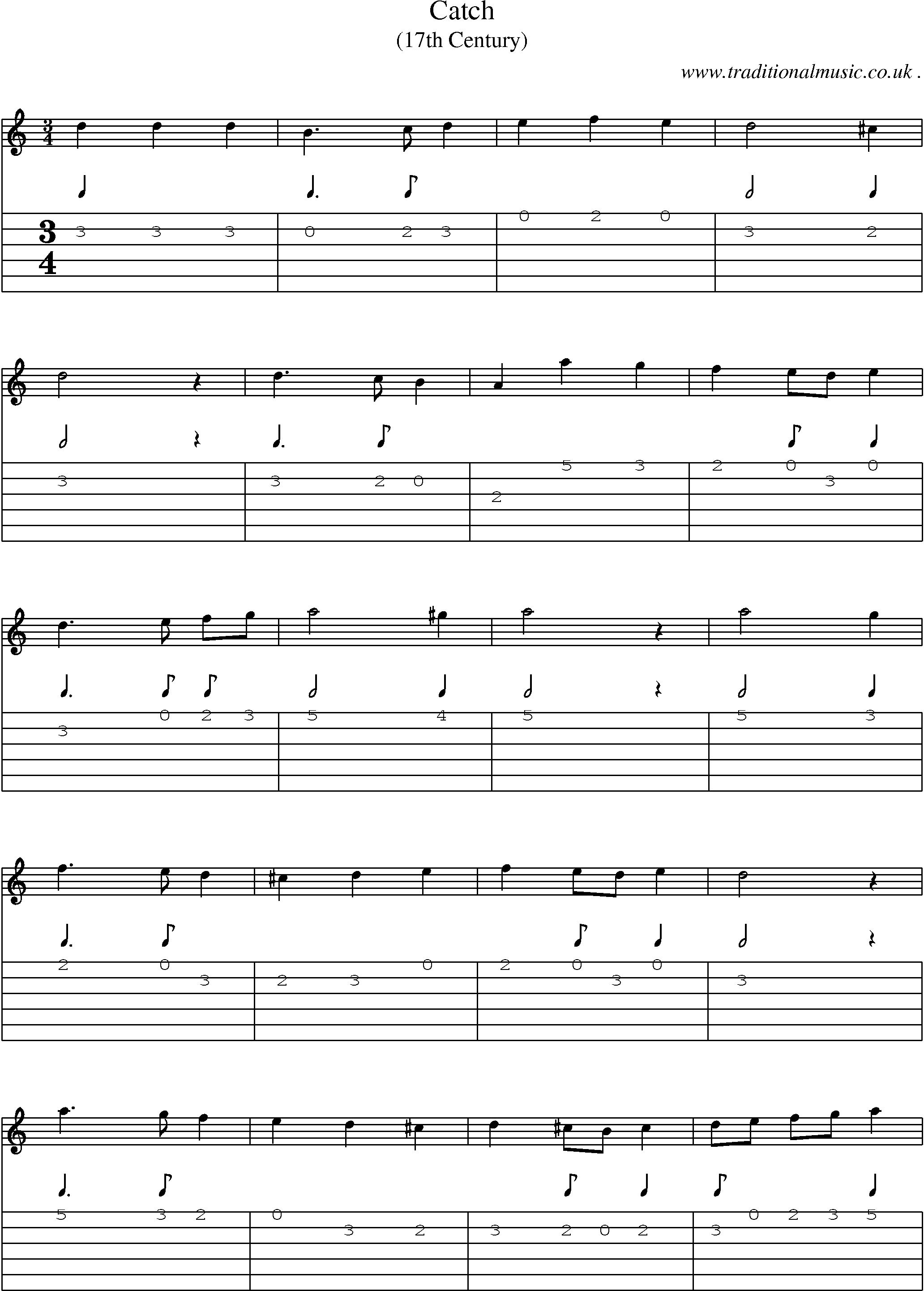 Sheet-Music and Guitar Tabs for Catch